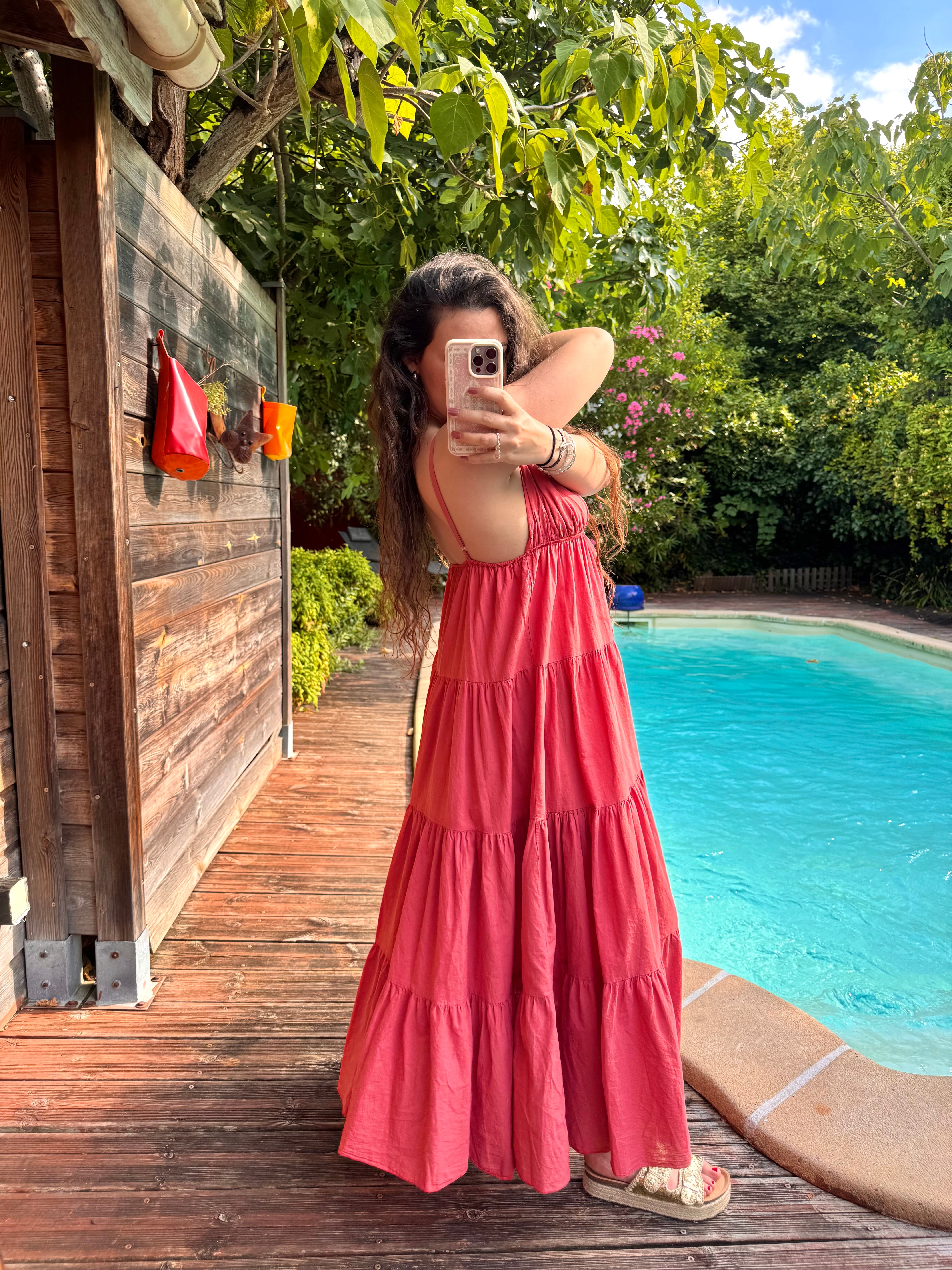 ROBE SOLEIL LONGUE CORAIL