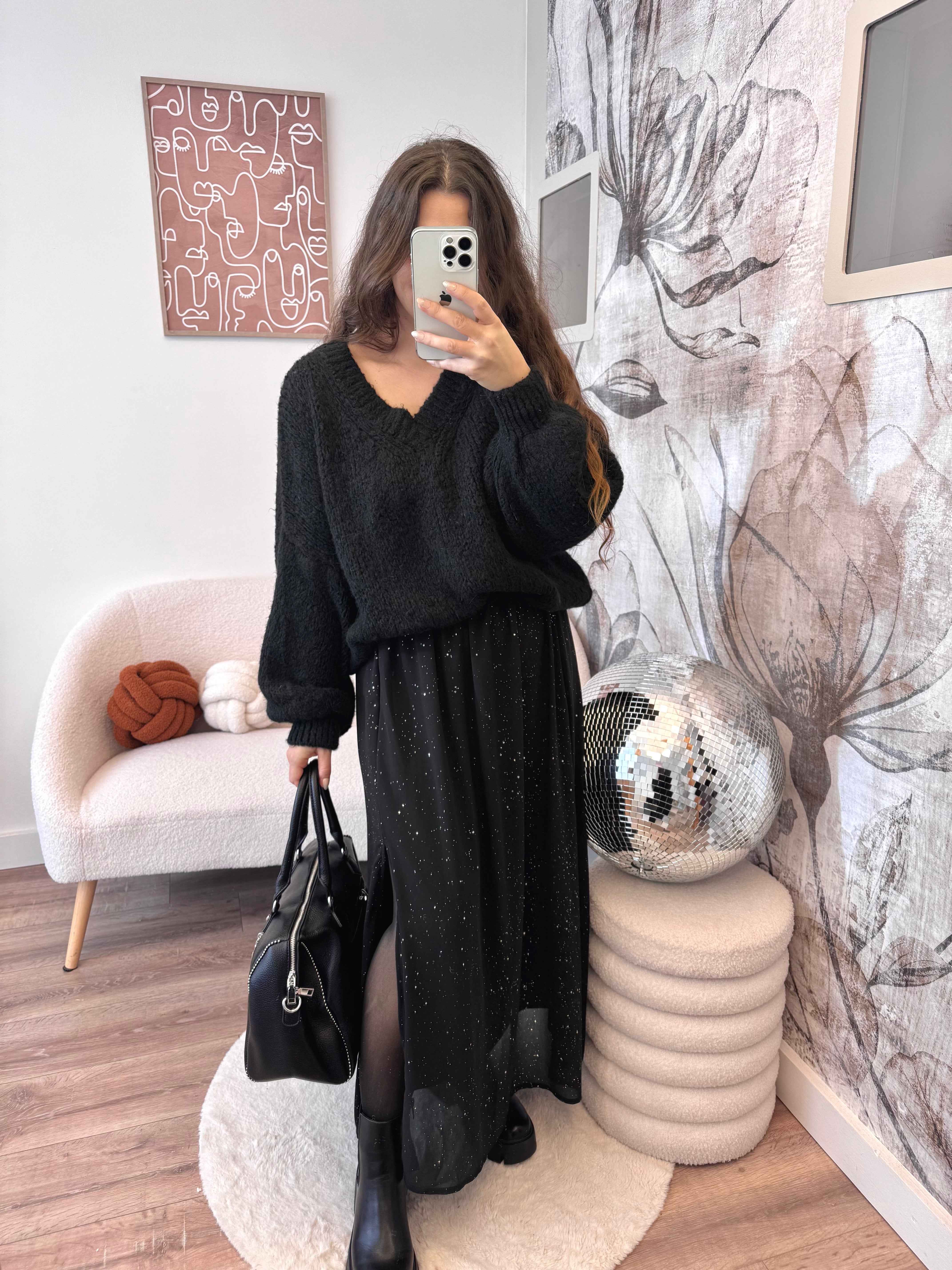 JUPE À PAILLETTES NOIRE