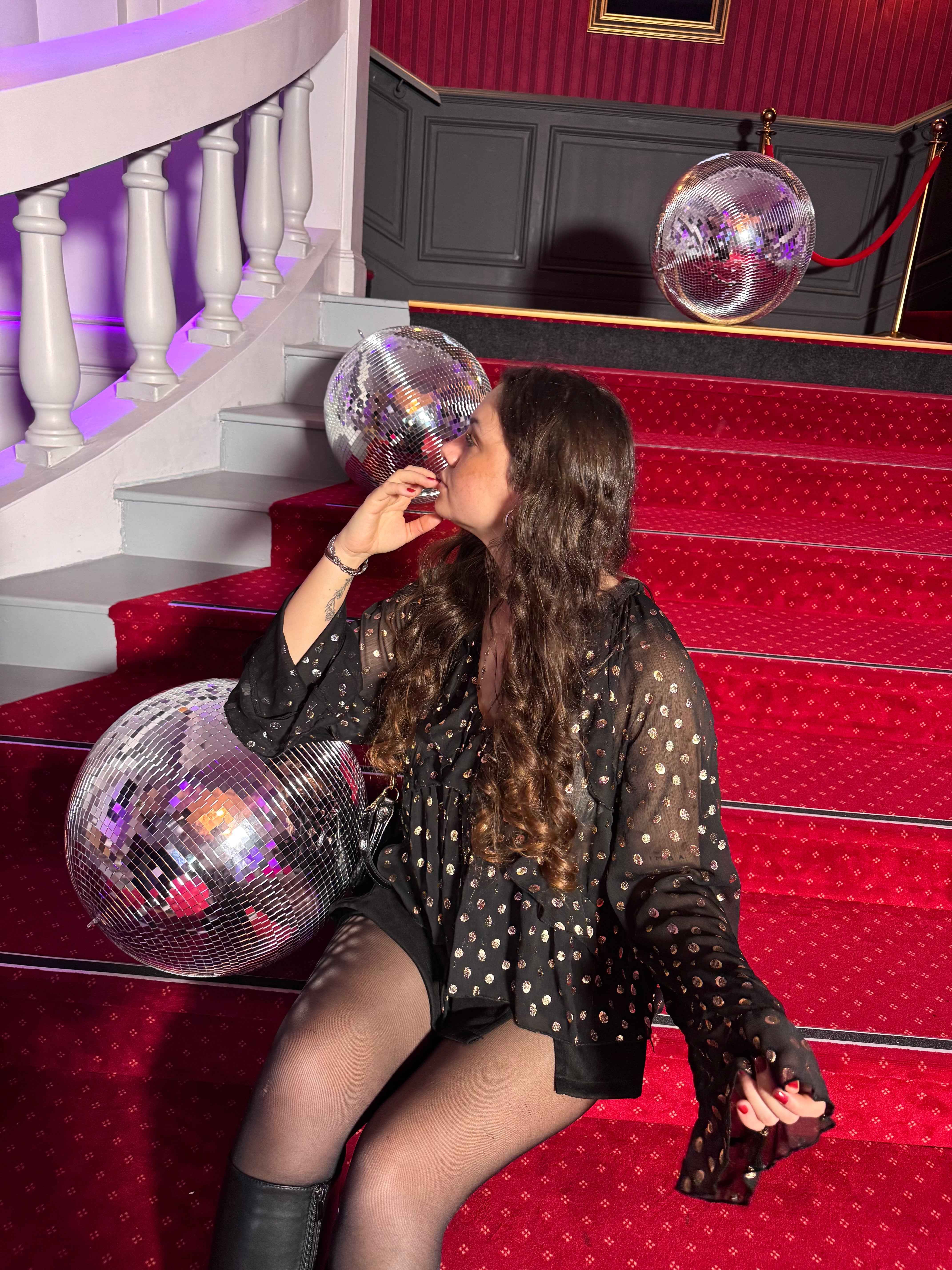 BLOUSE À POIS DORÉ