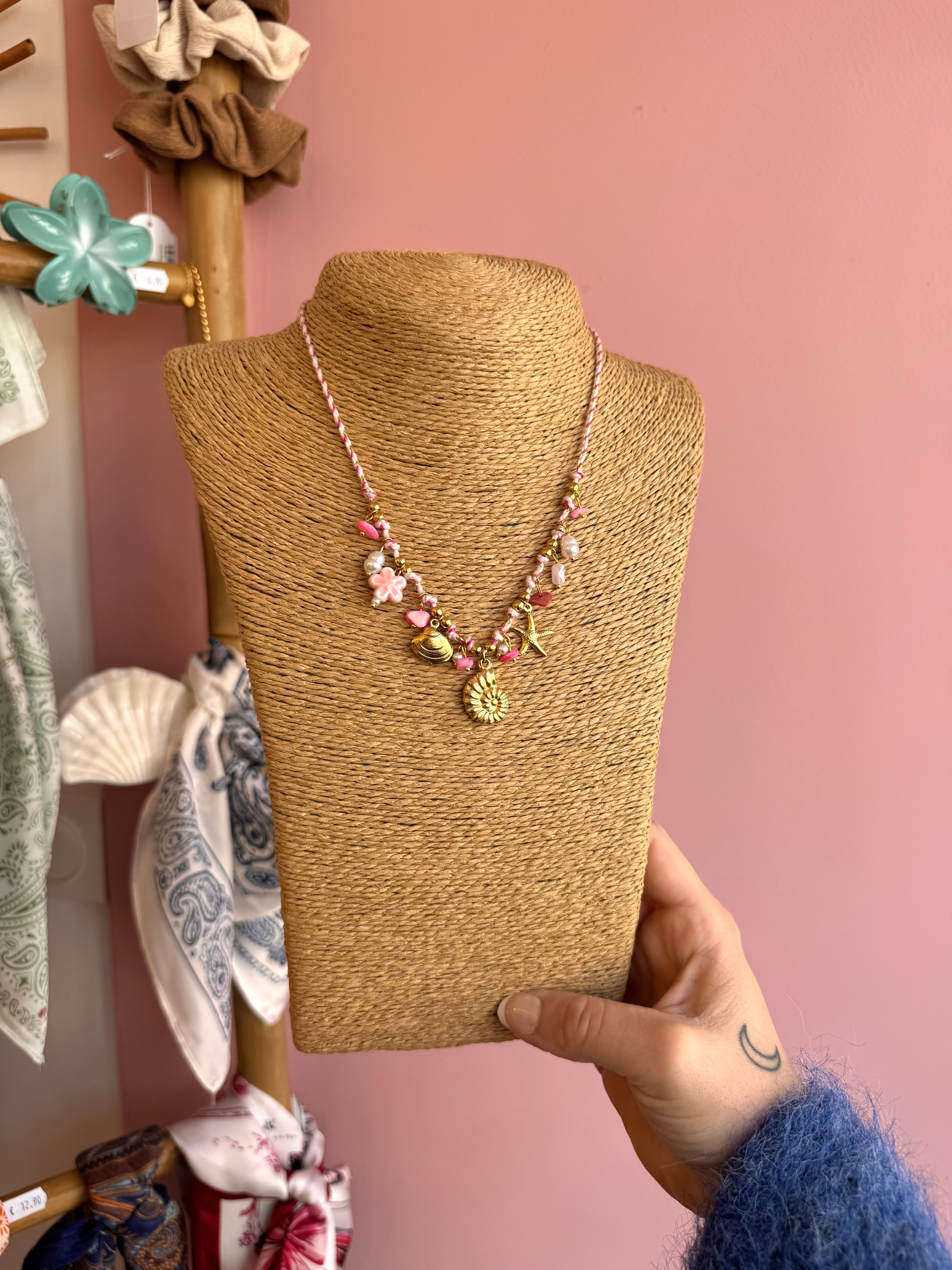 COLLIER COQUILLAGE ROSE