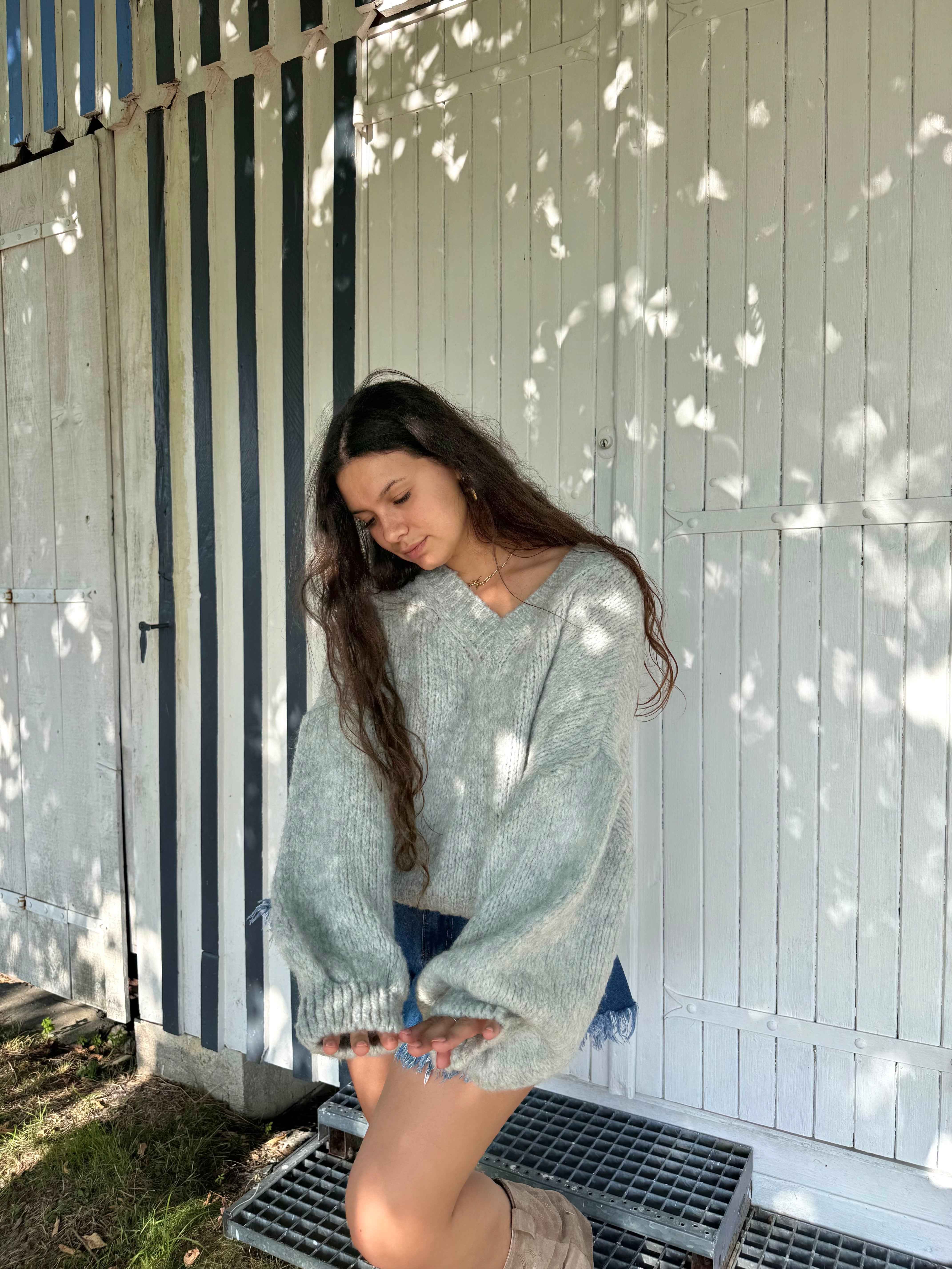 PULL FLUFFY MOHAIR GRIS