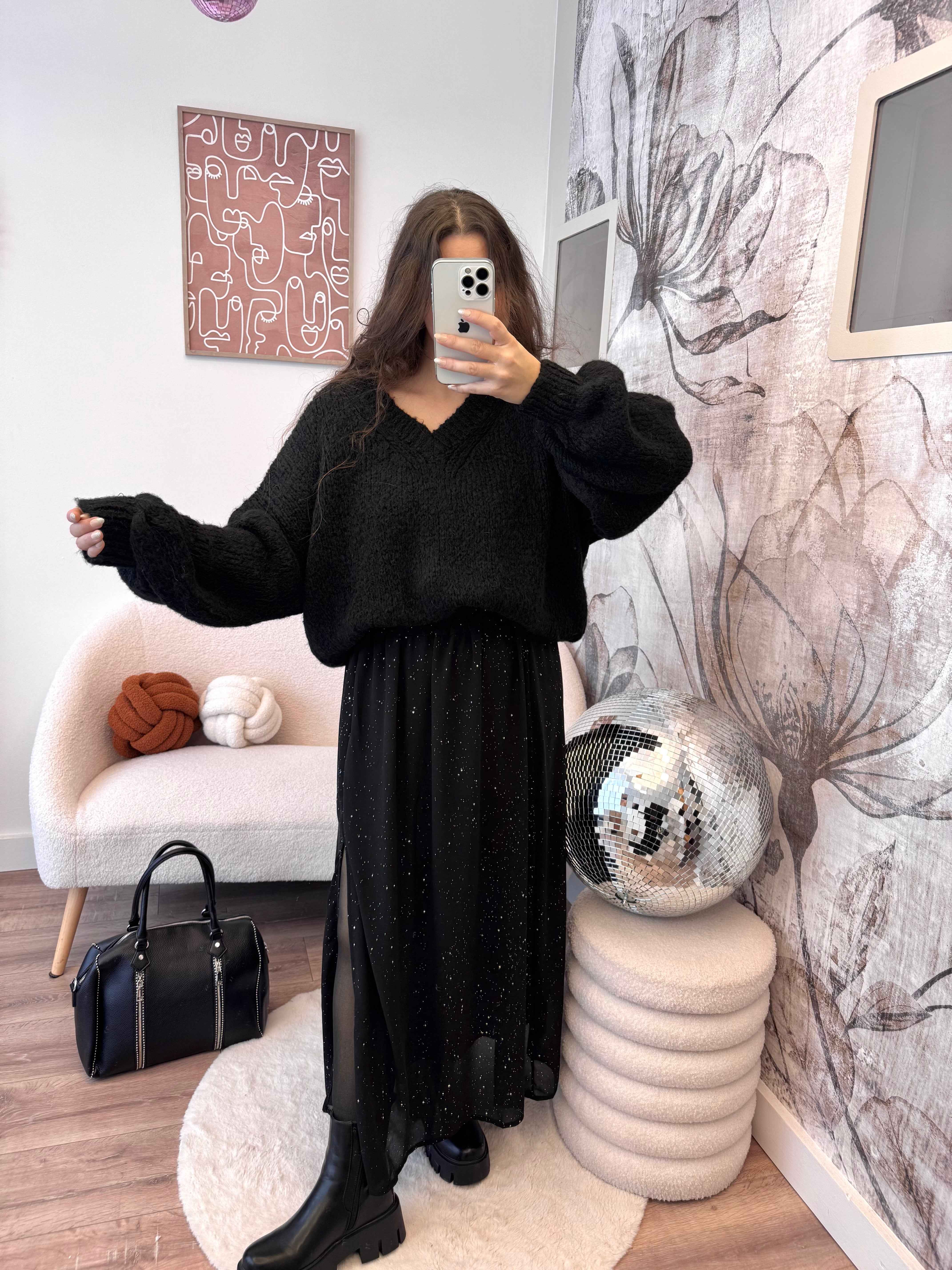 JUPE À PAILLETTES NOIRE