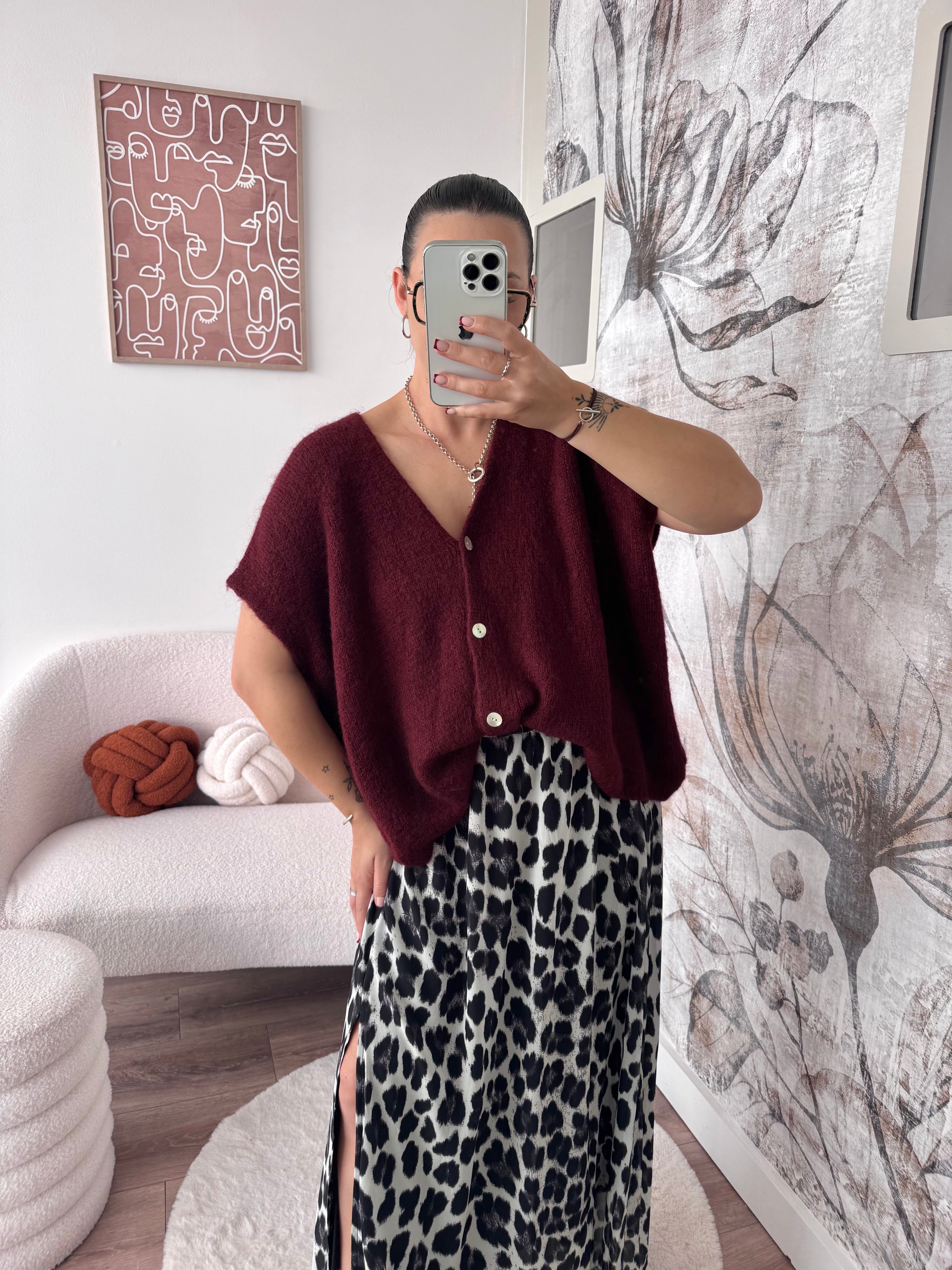 GILET BORDEAUX SANS MANCHE