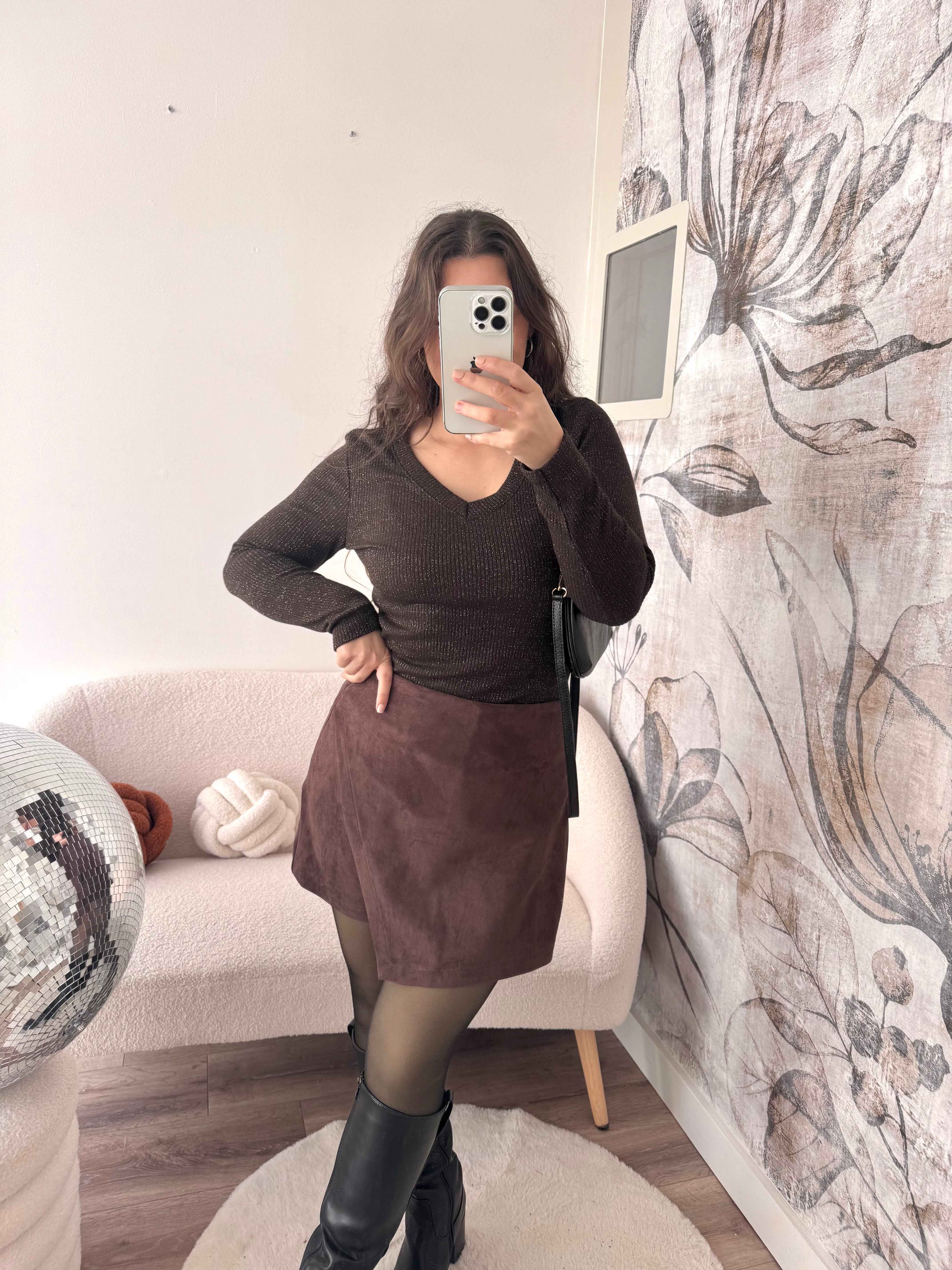 TOP À PAILLETTE CHOCO