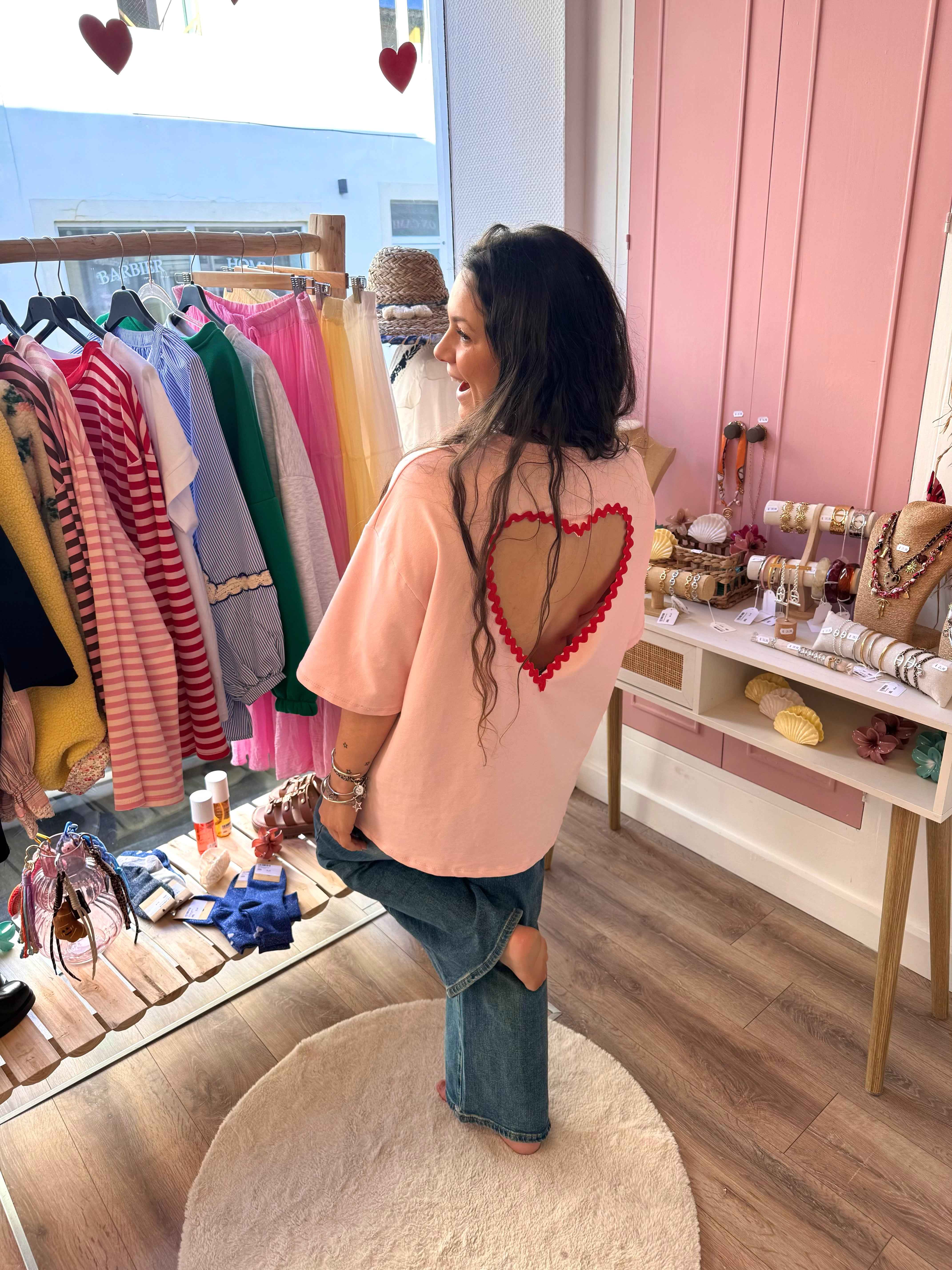 T-SHIRT COUP DE CŒUR ROSE