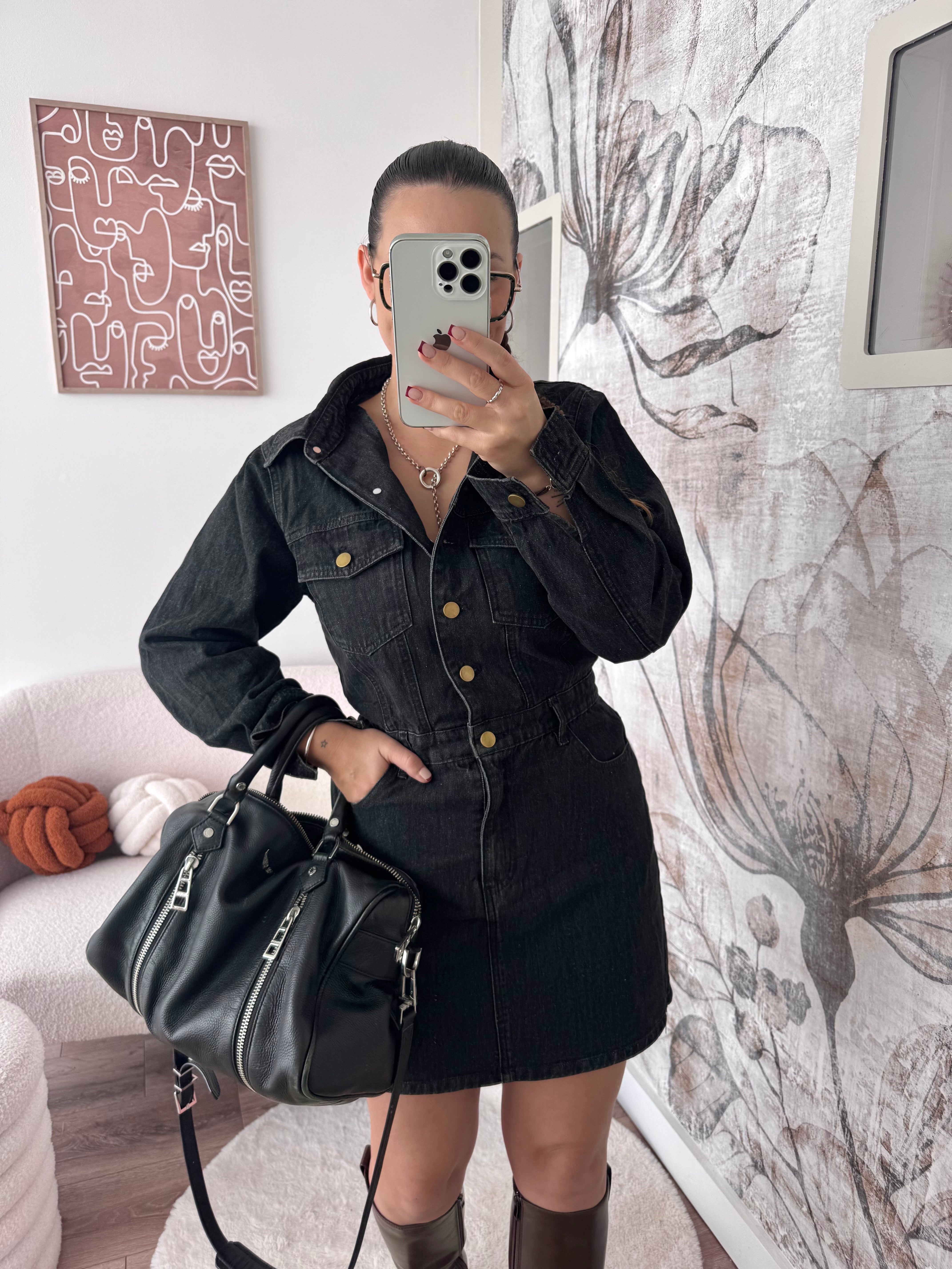 ROBE EN JEAN NOIR