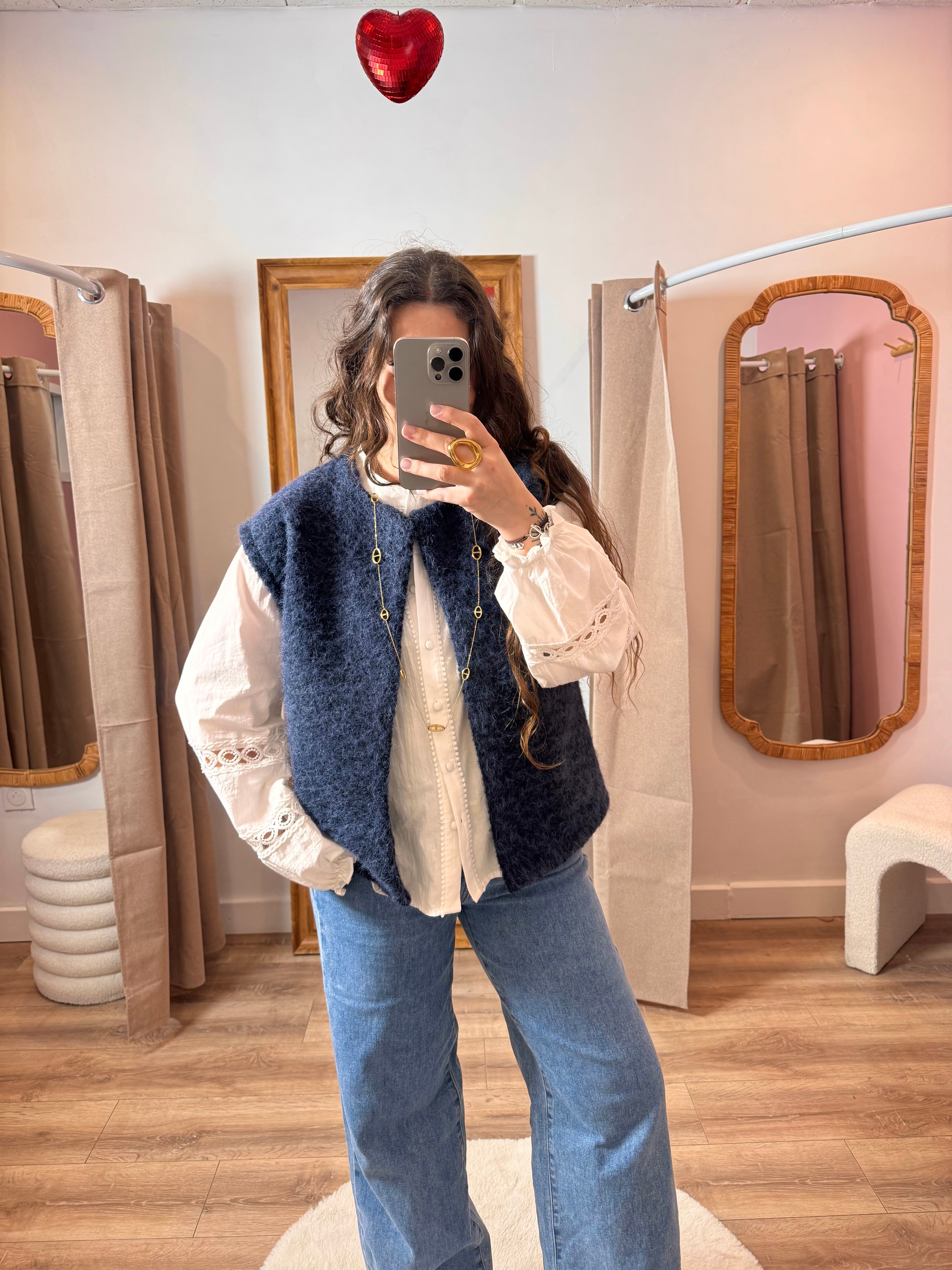 VESTE SANS MANCHE BLEU MARINE