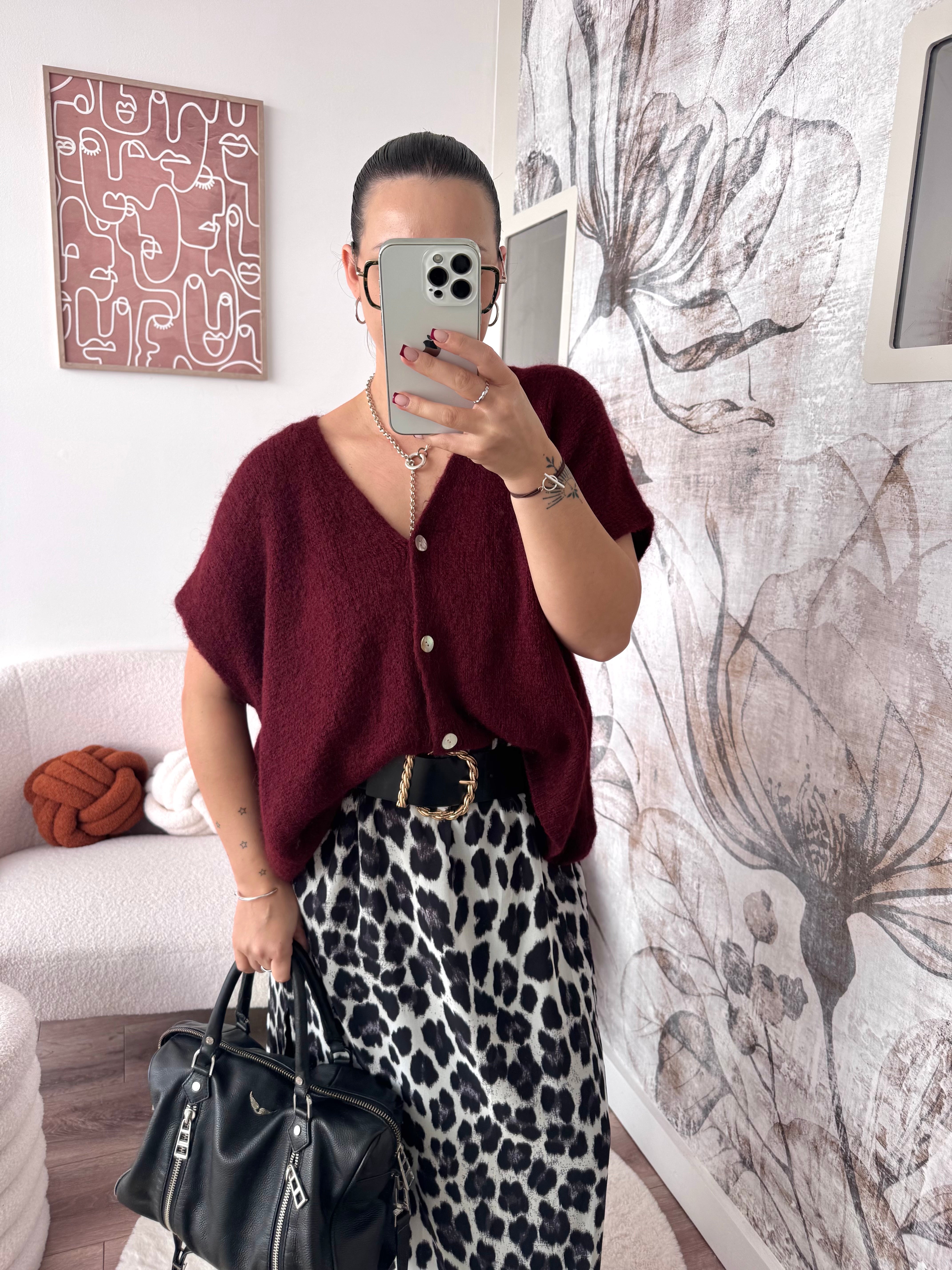 GILET BORDEAUX SANS MANCHE