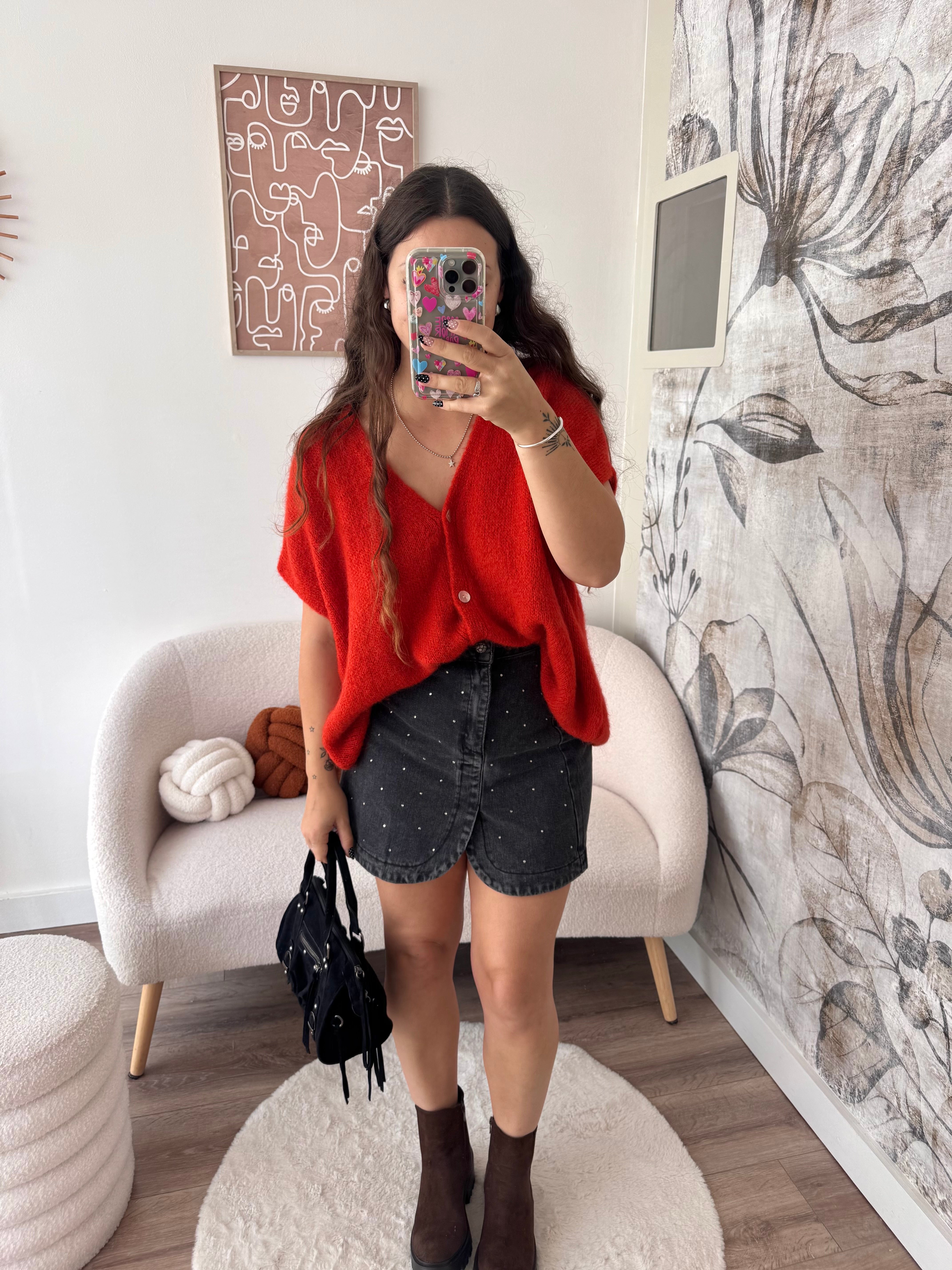 GILET SANS MANCHE BRIQUE