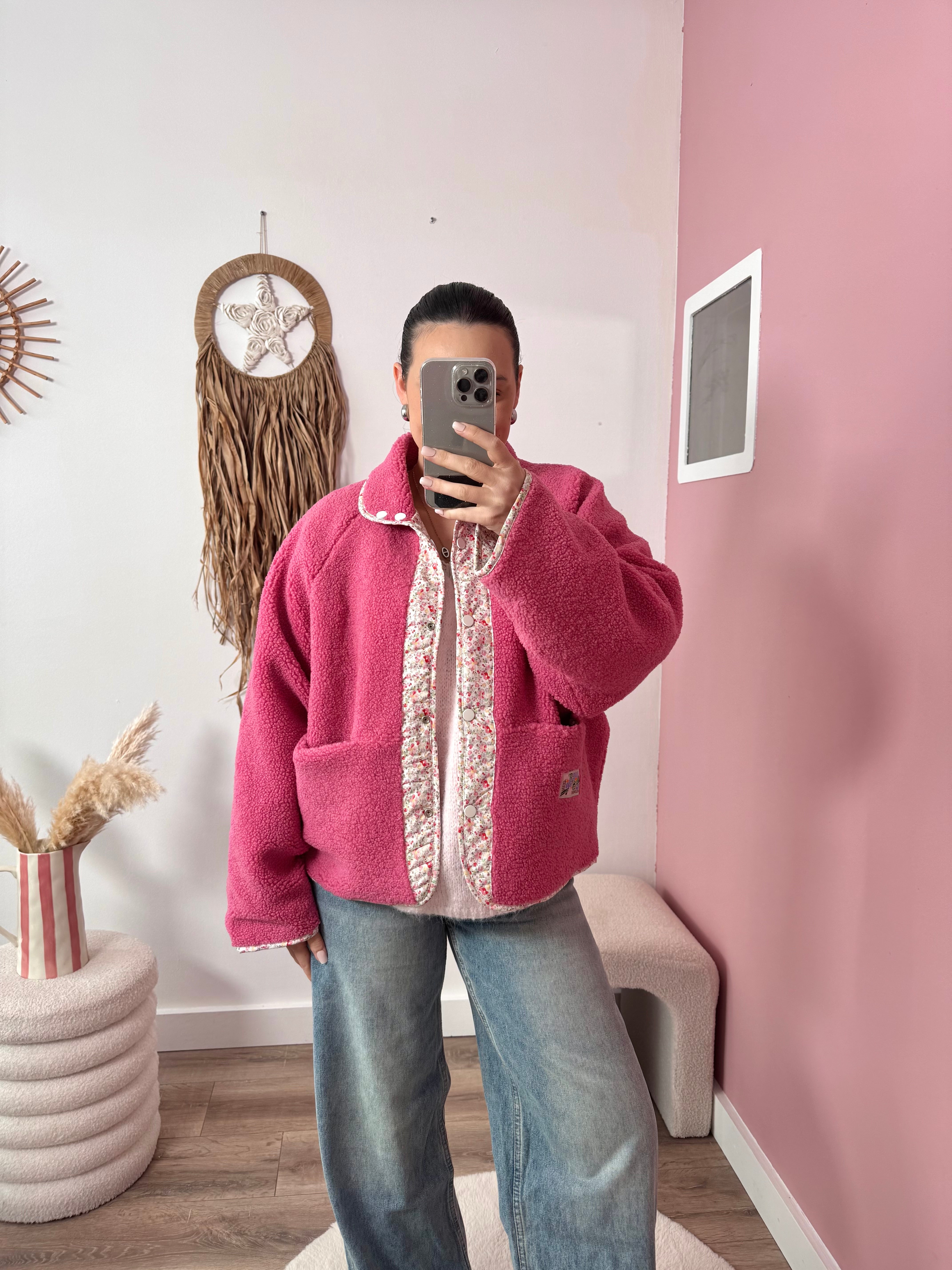 POLAIRE RÉVERSIBLE ROSE