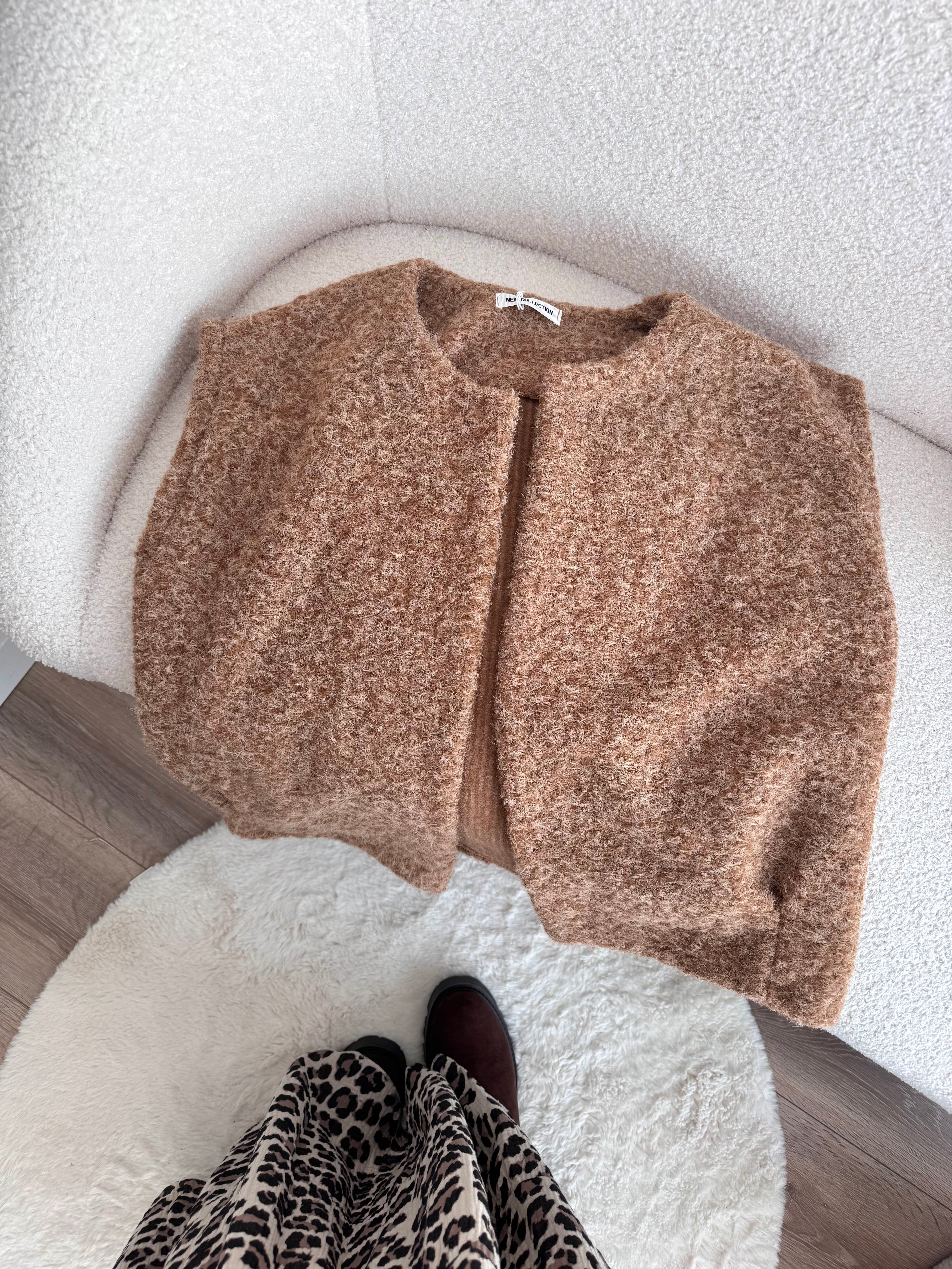 VESTE SANS MANCHE CAMEL