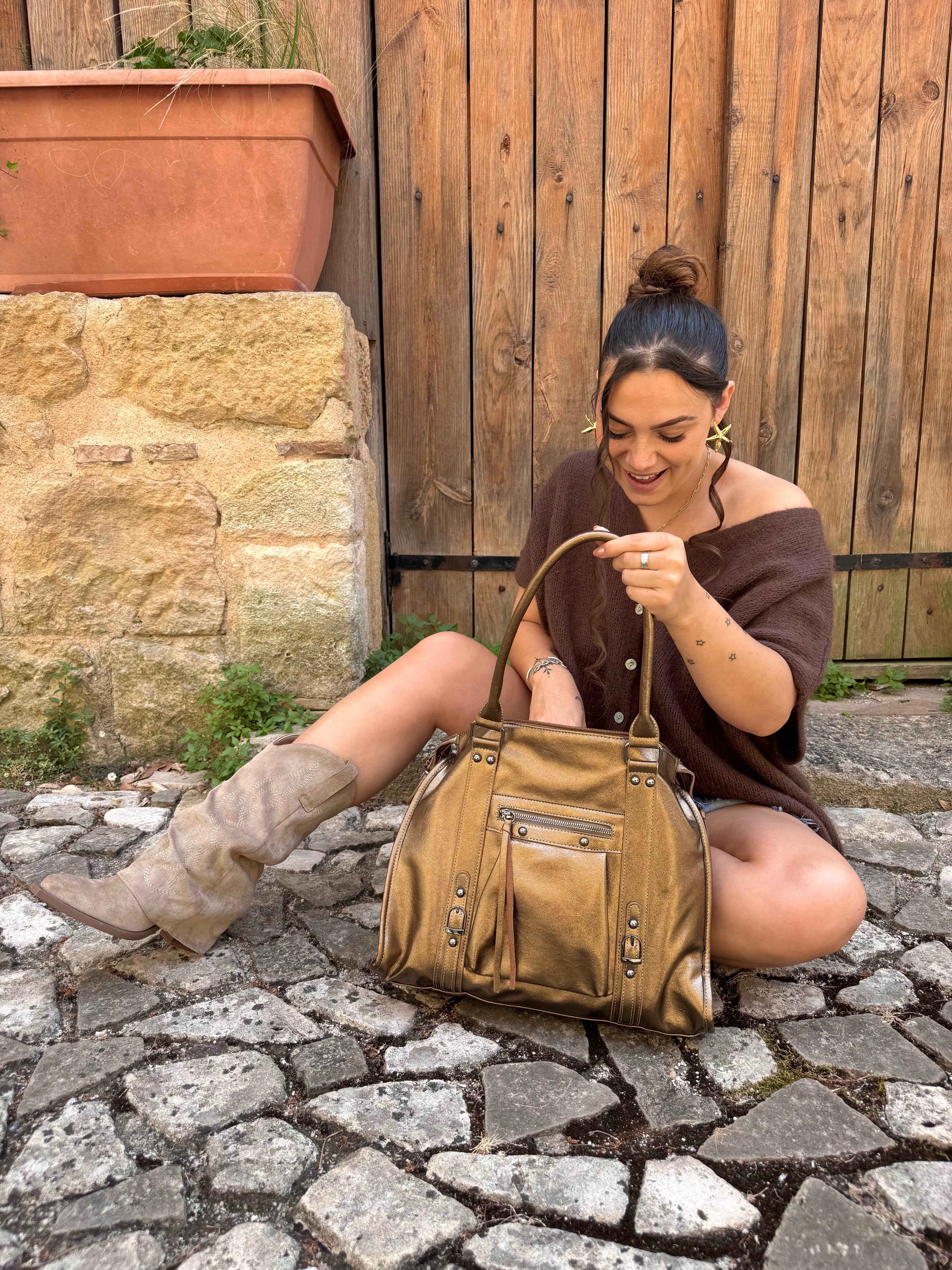 SAC LOUISE XXL BRONZE