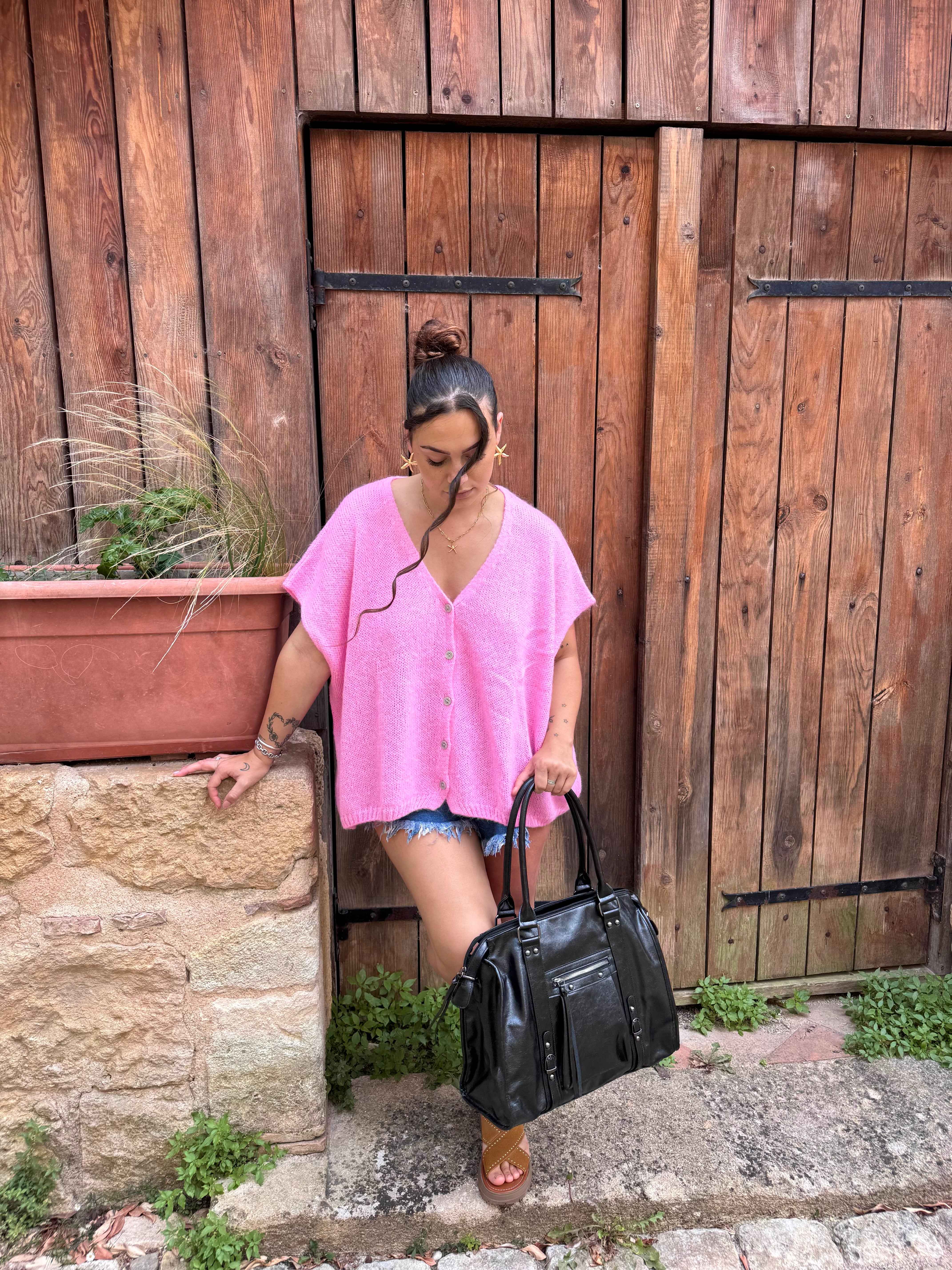 GILET ROSE SANS MANCHE