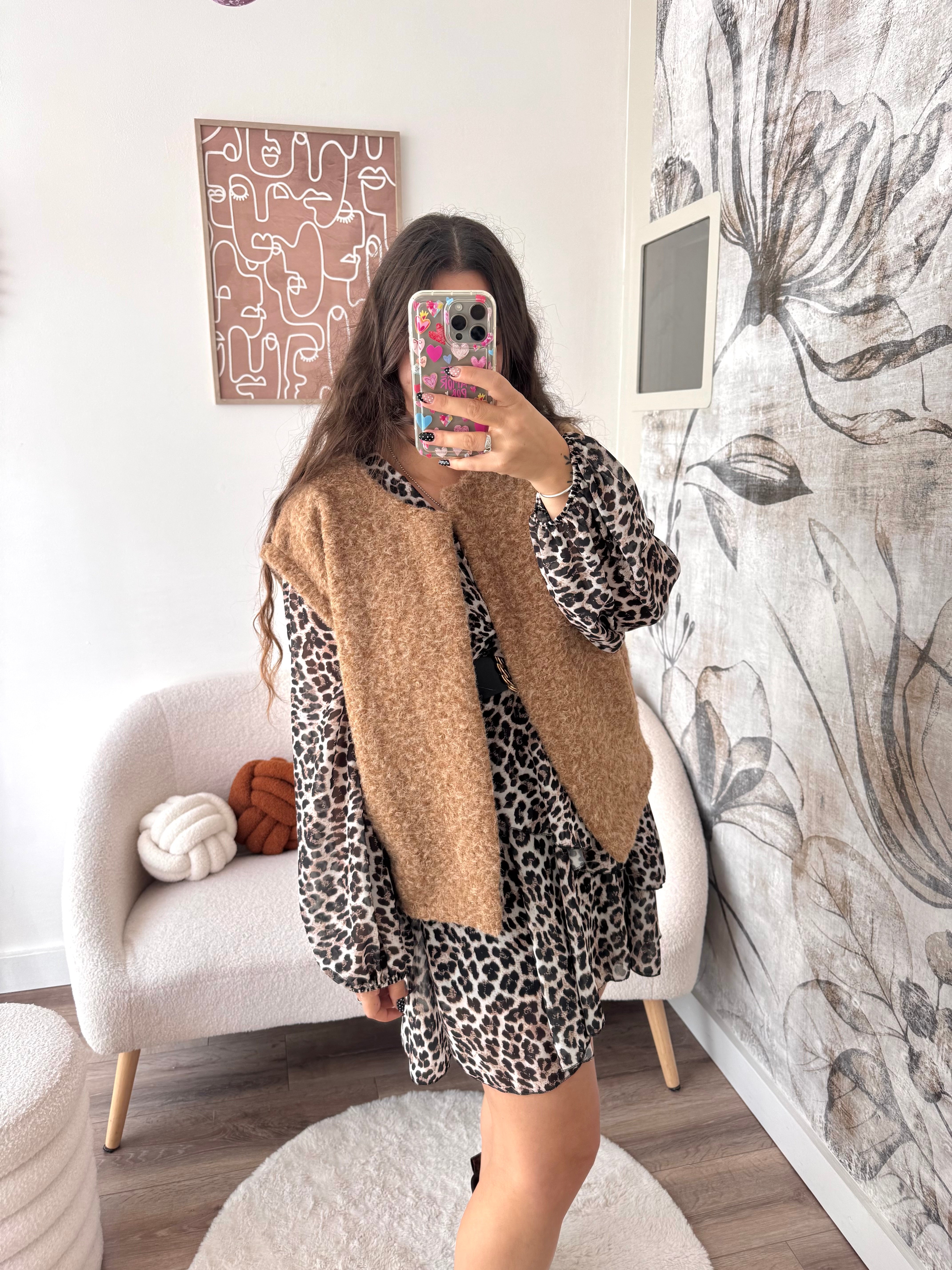VESTE SANS MANCHE CAMEL