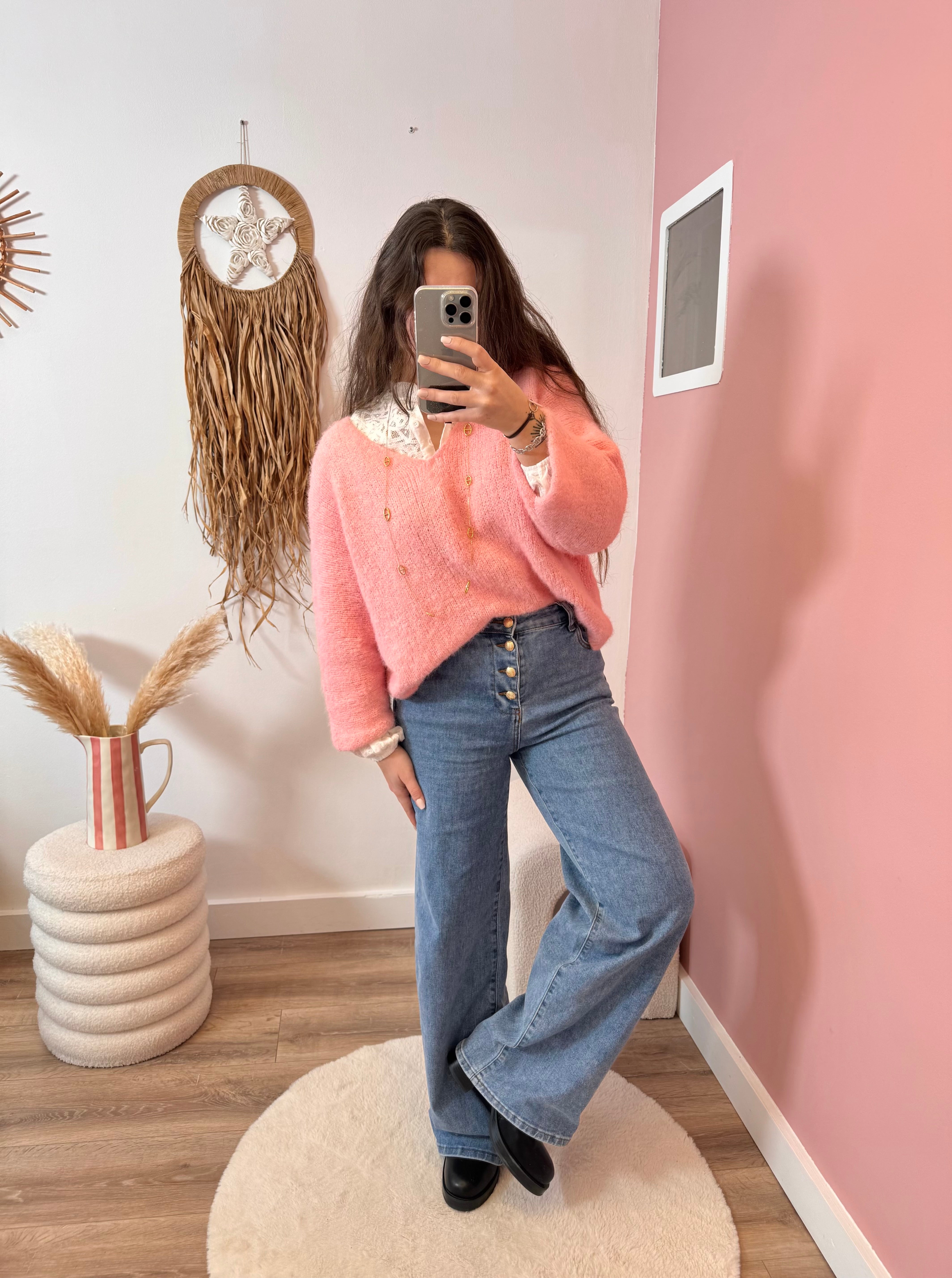 PANTALON BLEU ÉLASTIQUE