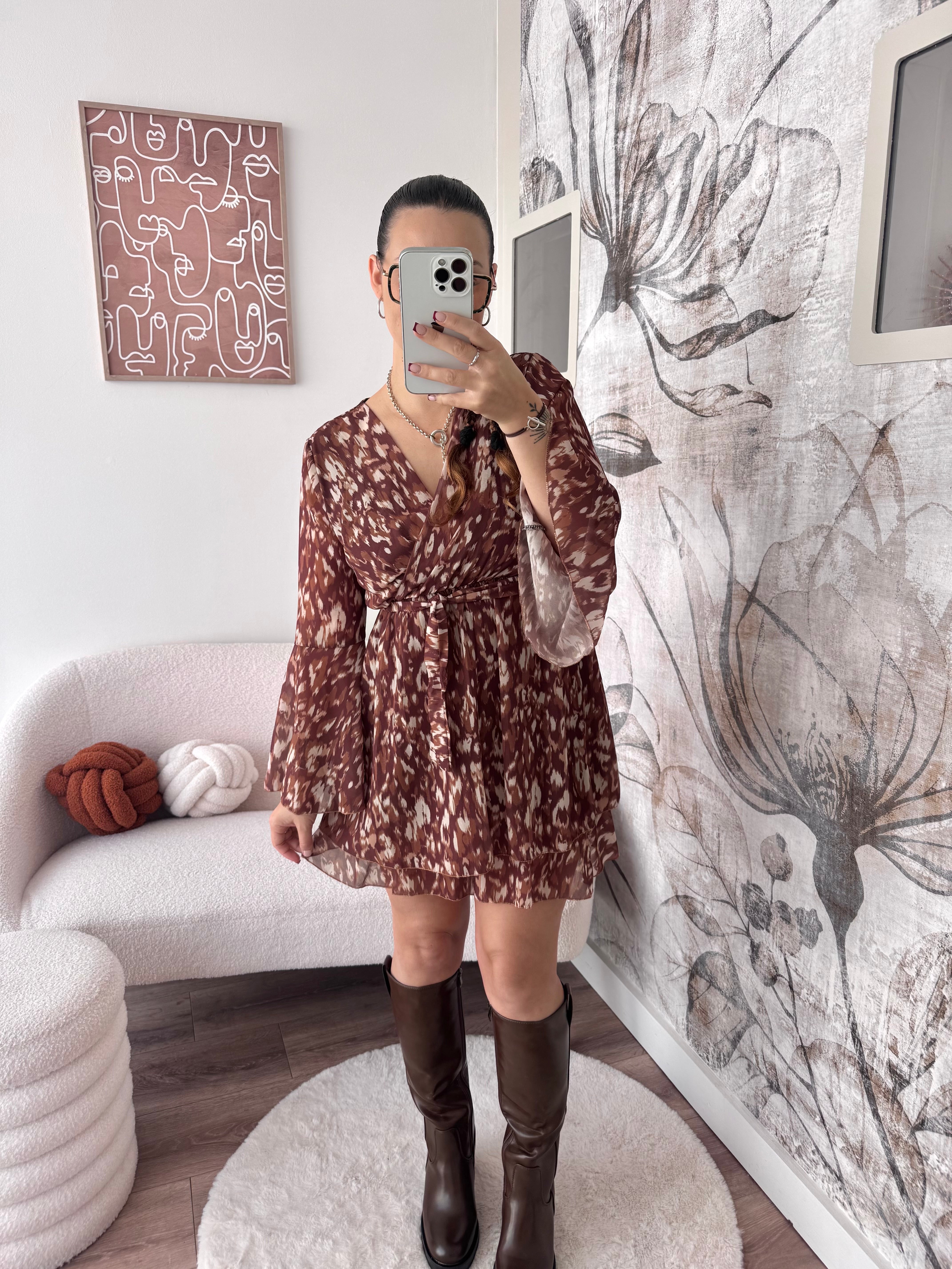 ROBE COURTE MARRON