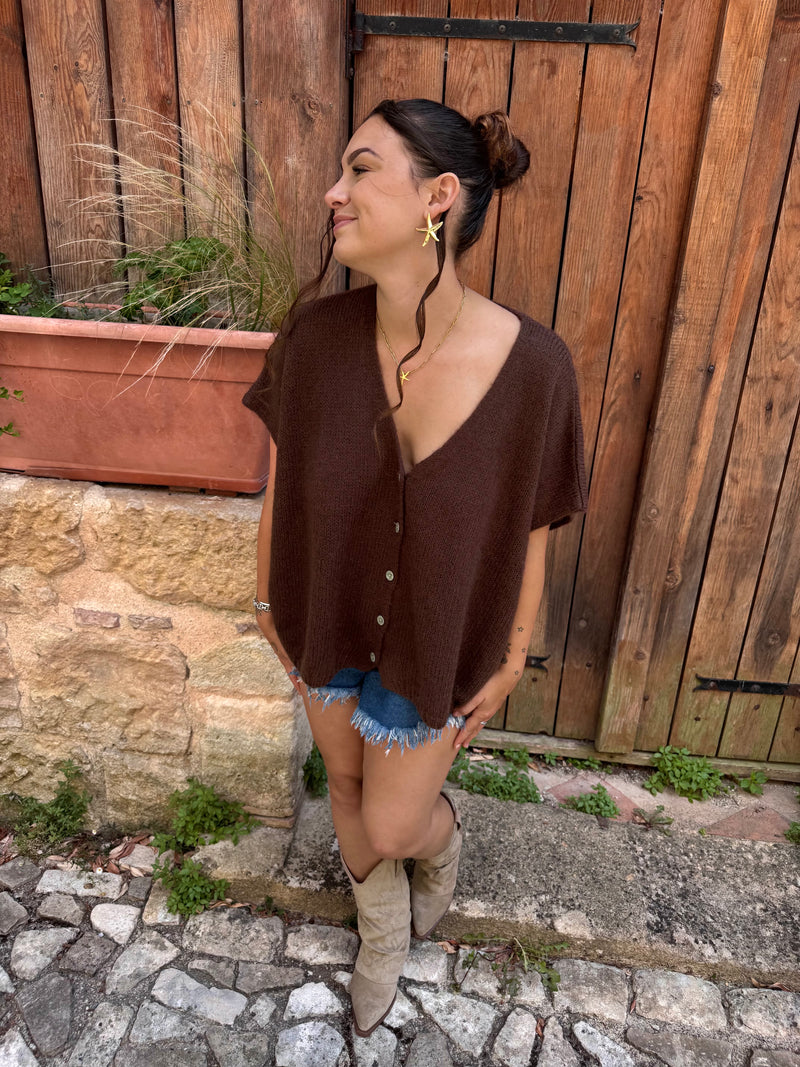 GILET SANS MANCHE CHOCOLAT
