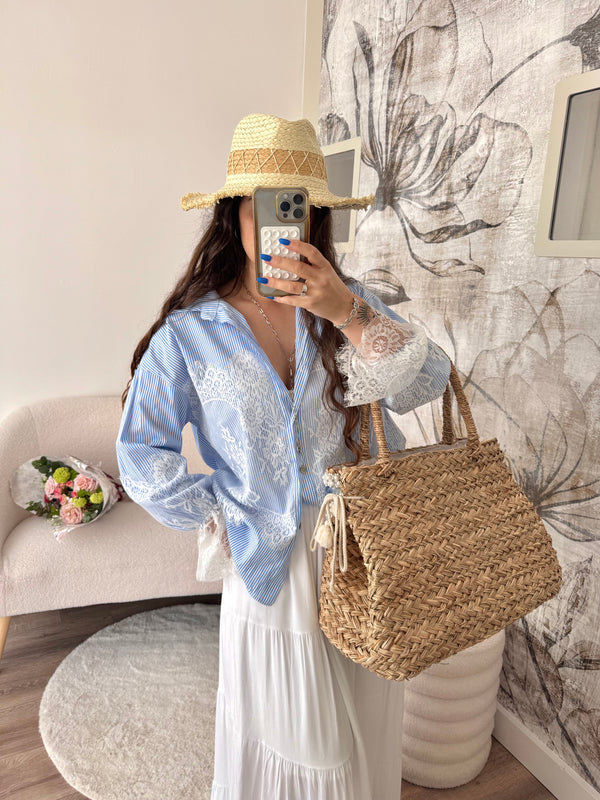 CHEMISE DENTELLE EN COTON