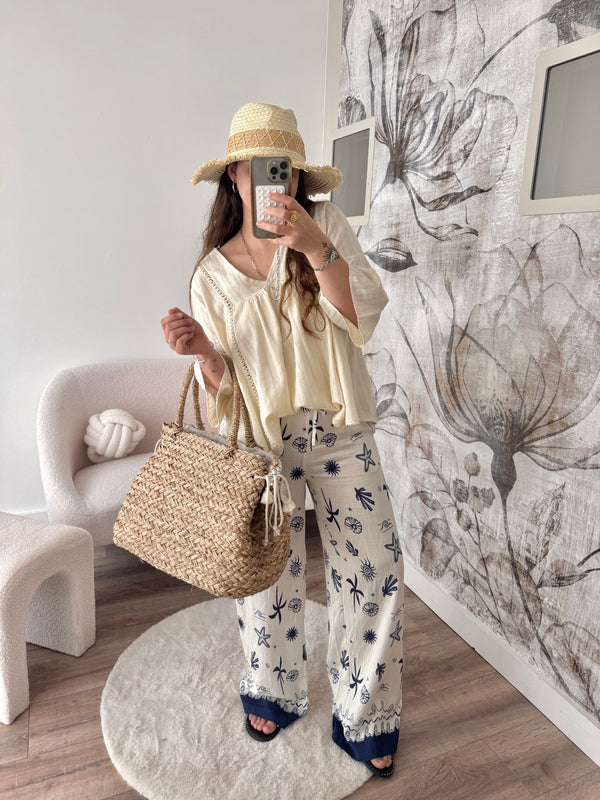 PANTALON FLUIDE COQUILLAGE