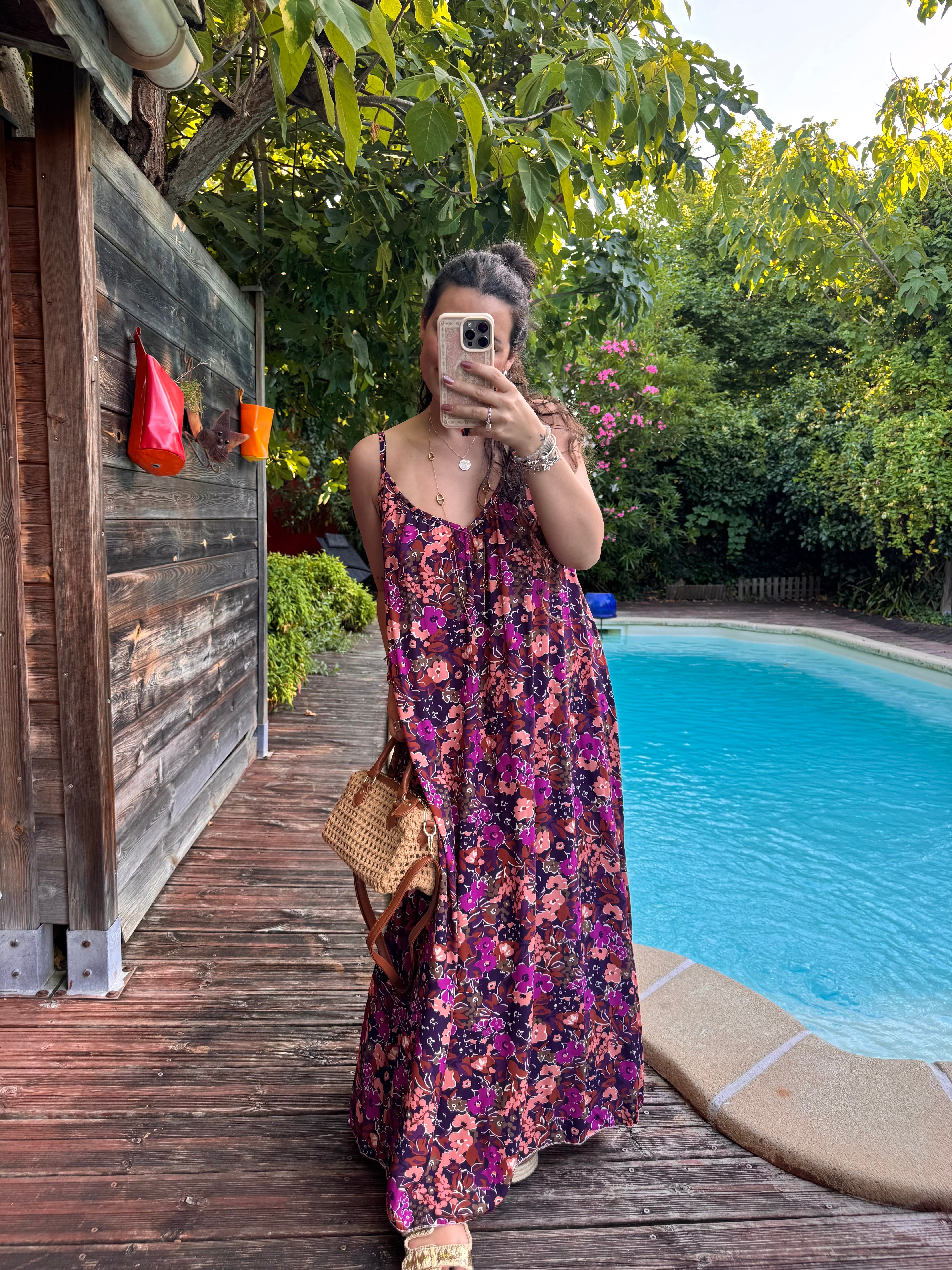 ROBE FLUIDE VIOLETTE FLEURIE
