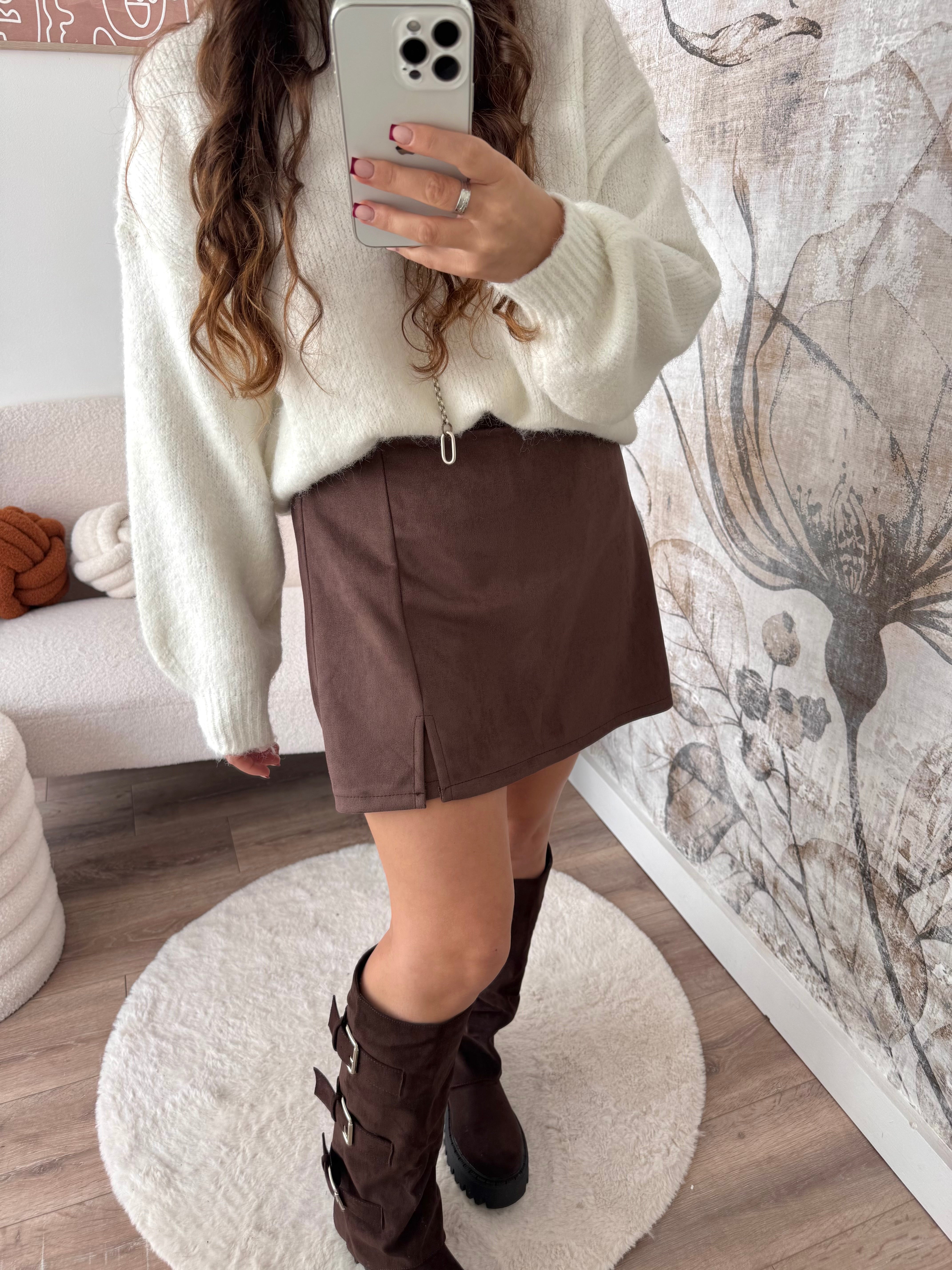 JUPE/SHORT MARRON