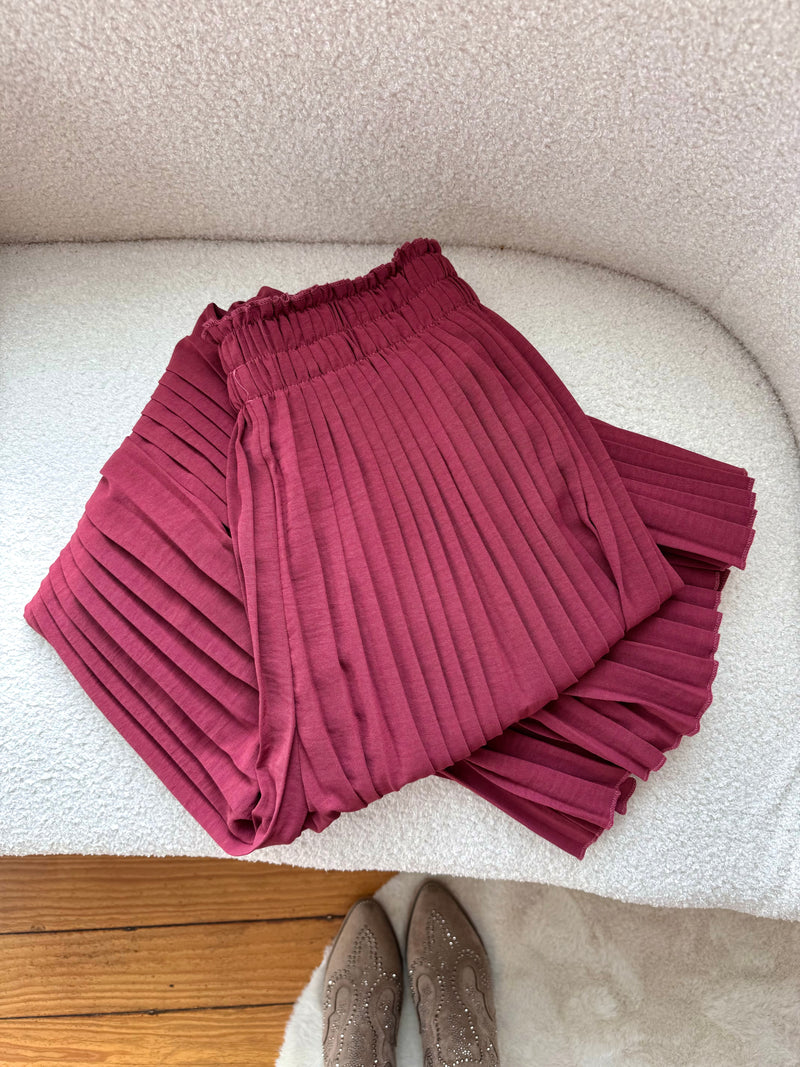 PANTALON AMPLE FRAMBOISE