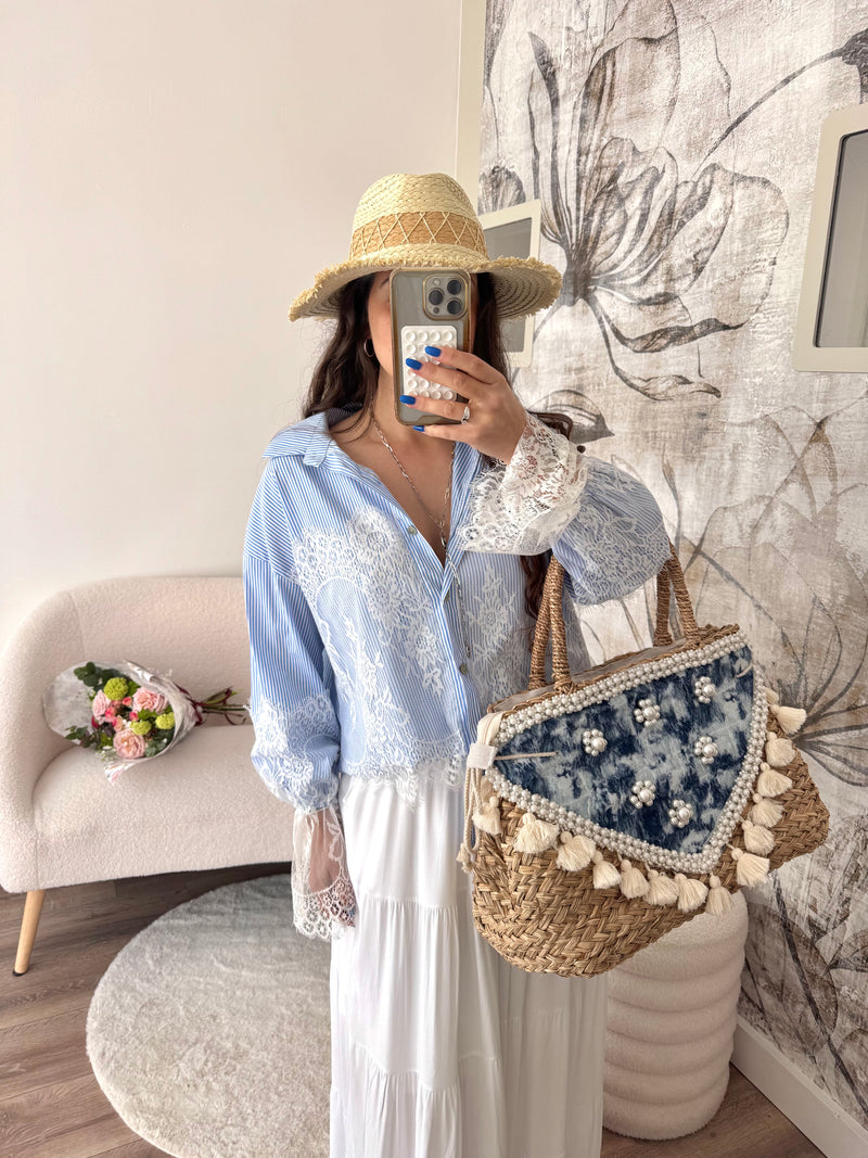 CHEMISE DENTELLE EN COTON