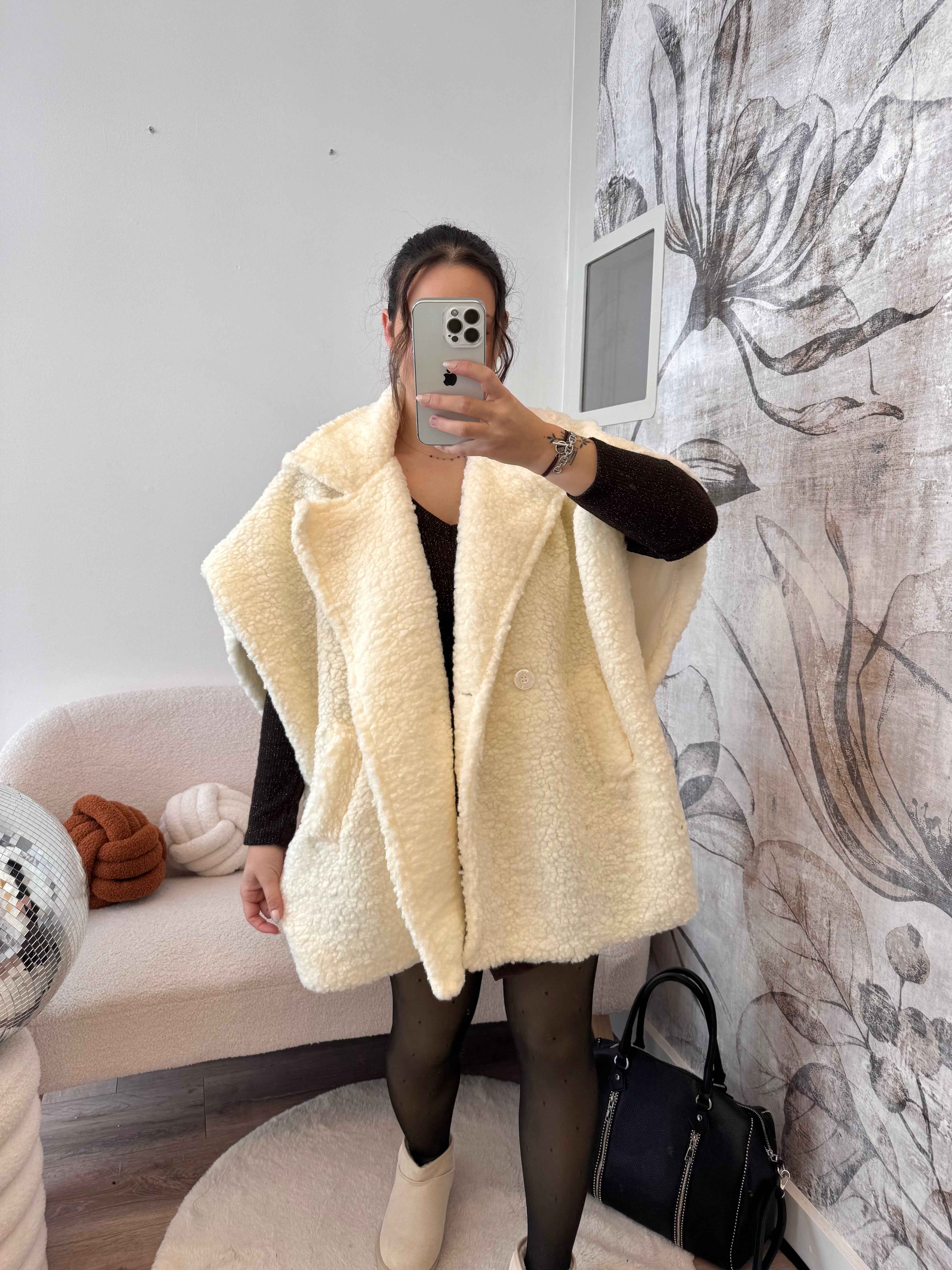 GILET MOUMOUTE SANS MANCHE BEIGE