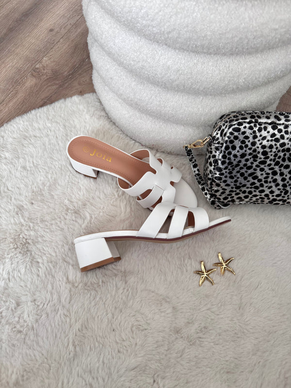 MULES BLANCHE À TALON