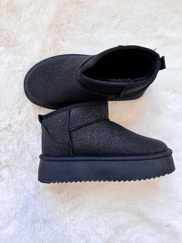 BOTTINES À PAILLETTES NOIRES