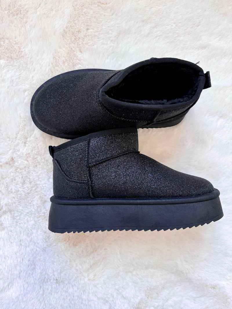 BOTTINES À PAILLETTES NOIRES