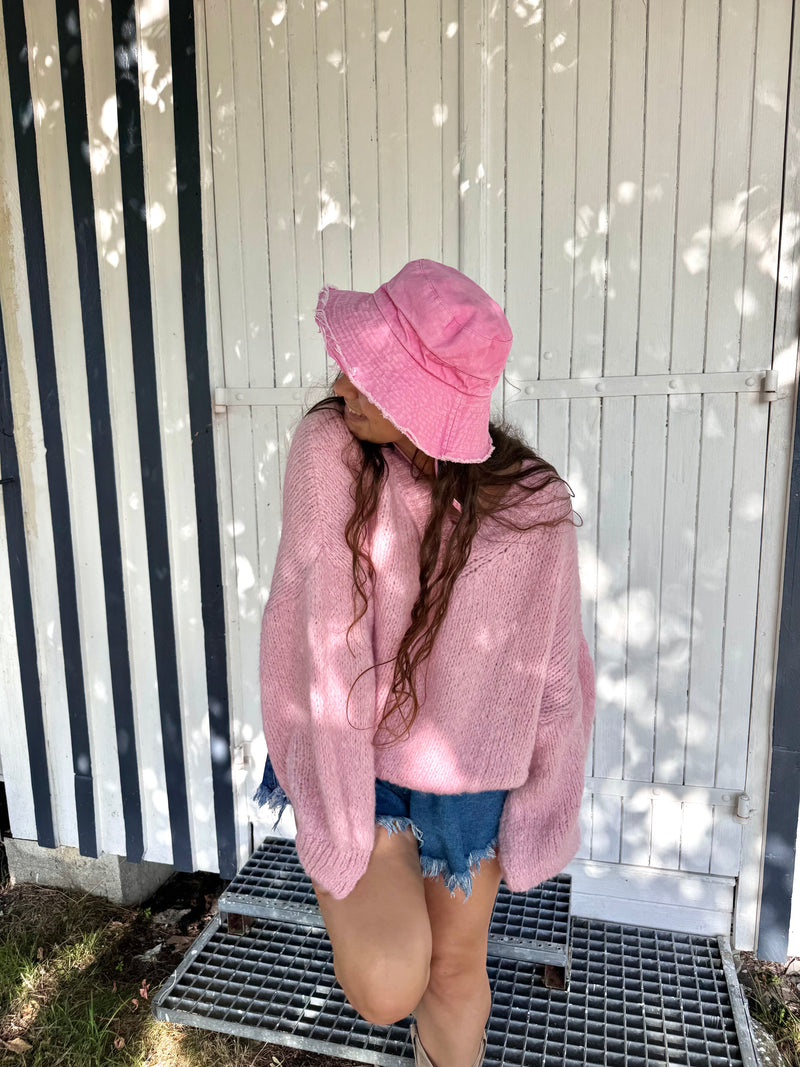 PULL FLUFFY MOHAIR ROSE