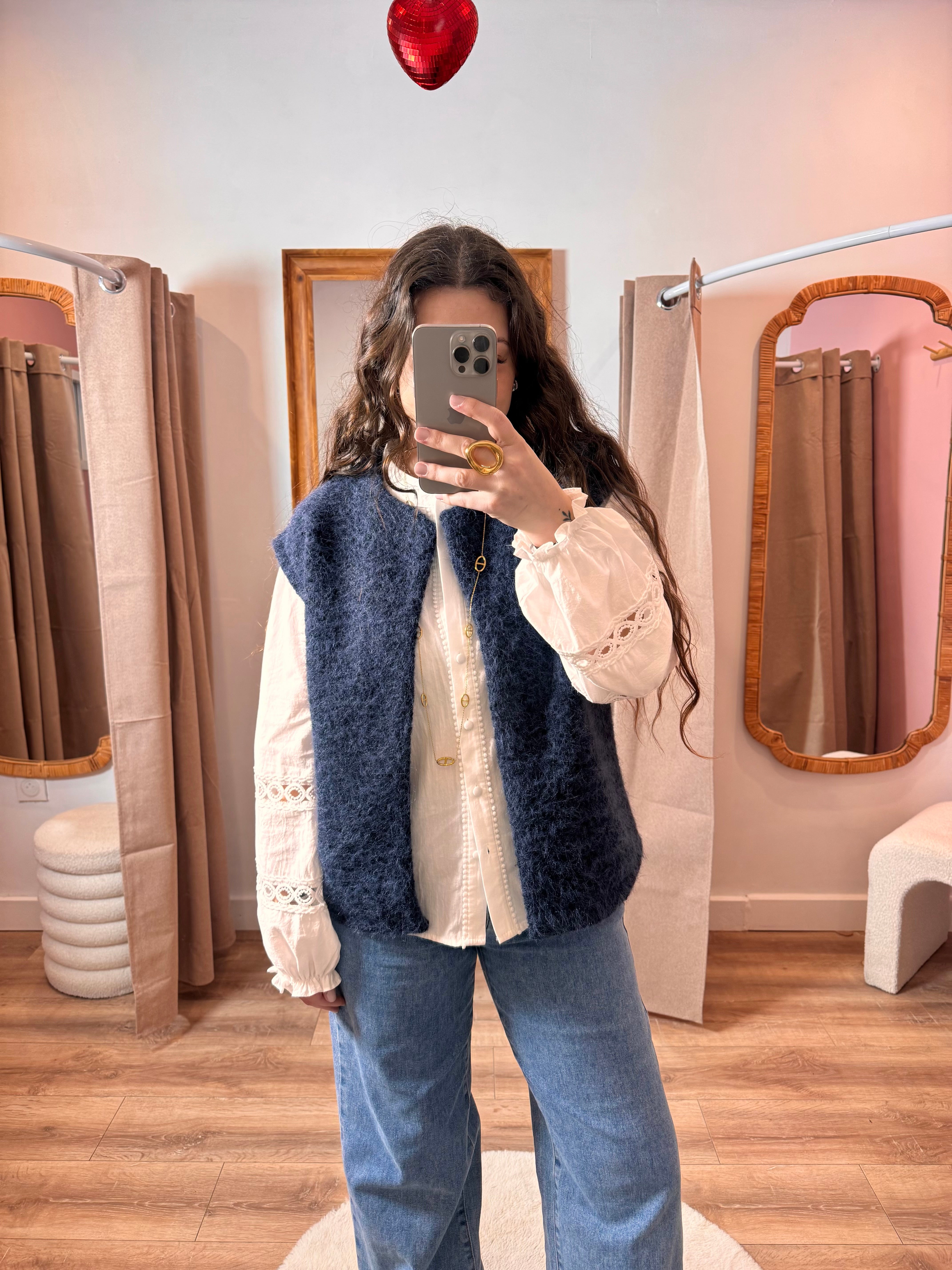 VESTE SANS MANCHE BLEU MARINE