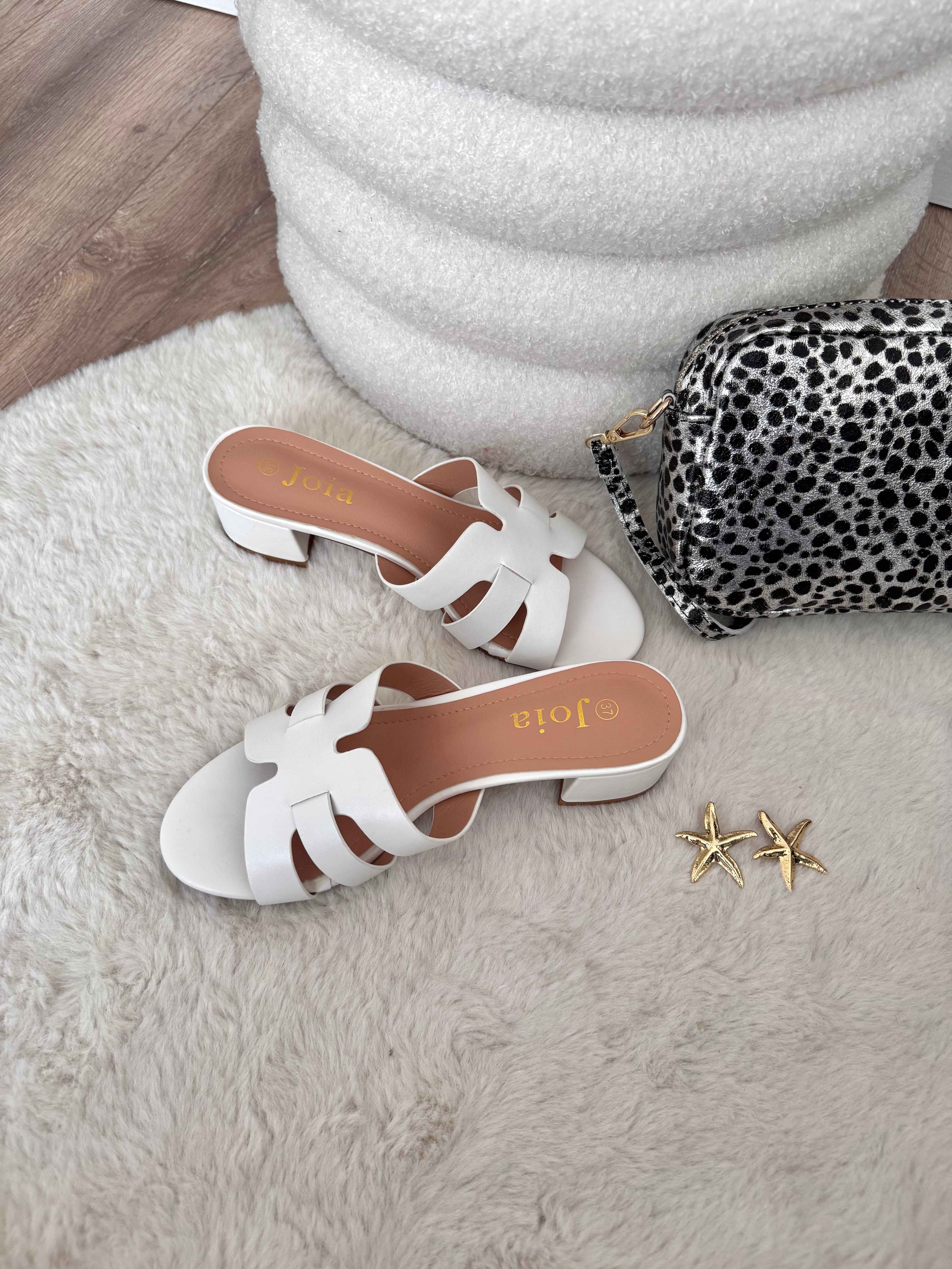 MULES BLANCHE À TALON