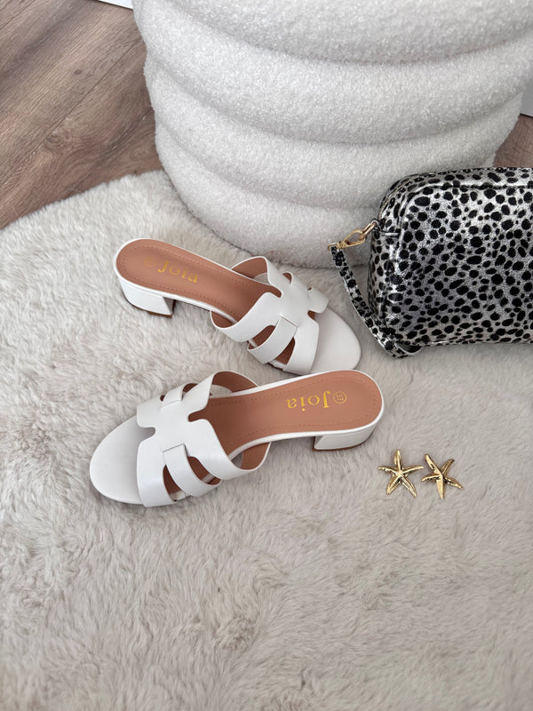 MULES BLANCHE À TALON