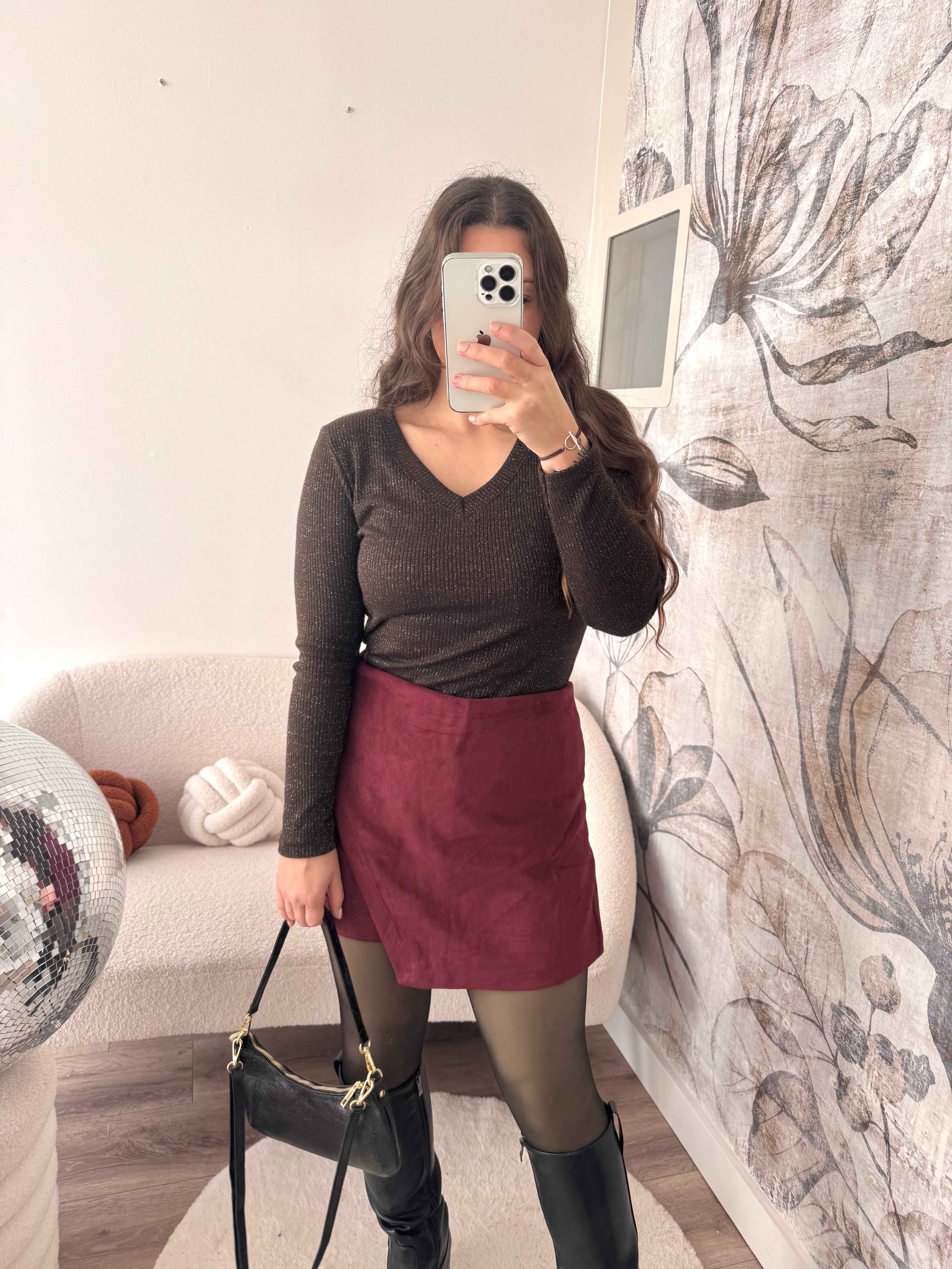 JUPE/SHORT BORDEAUX