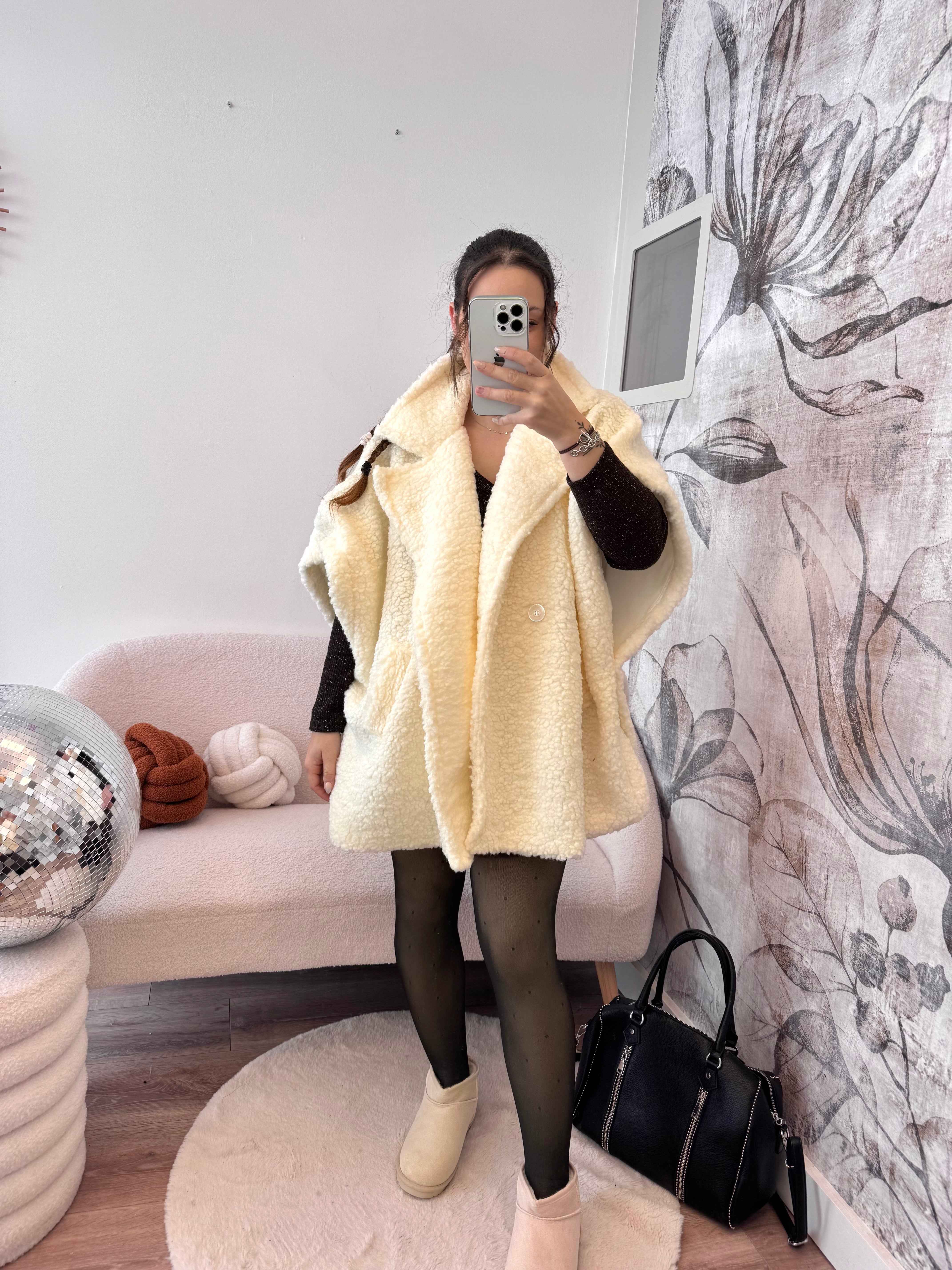 GILET MOUMOUTE SANS MANCHE BEIGE