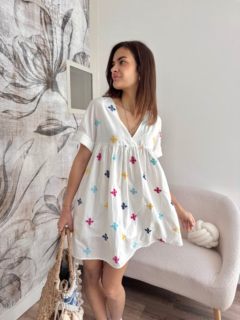 ROBE/SHORT FLEURIE
