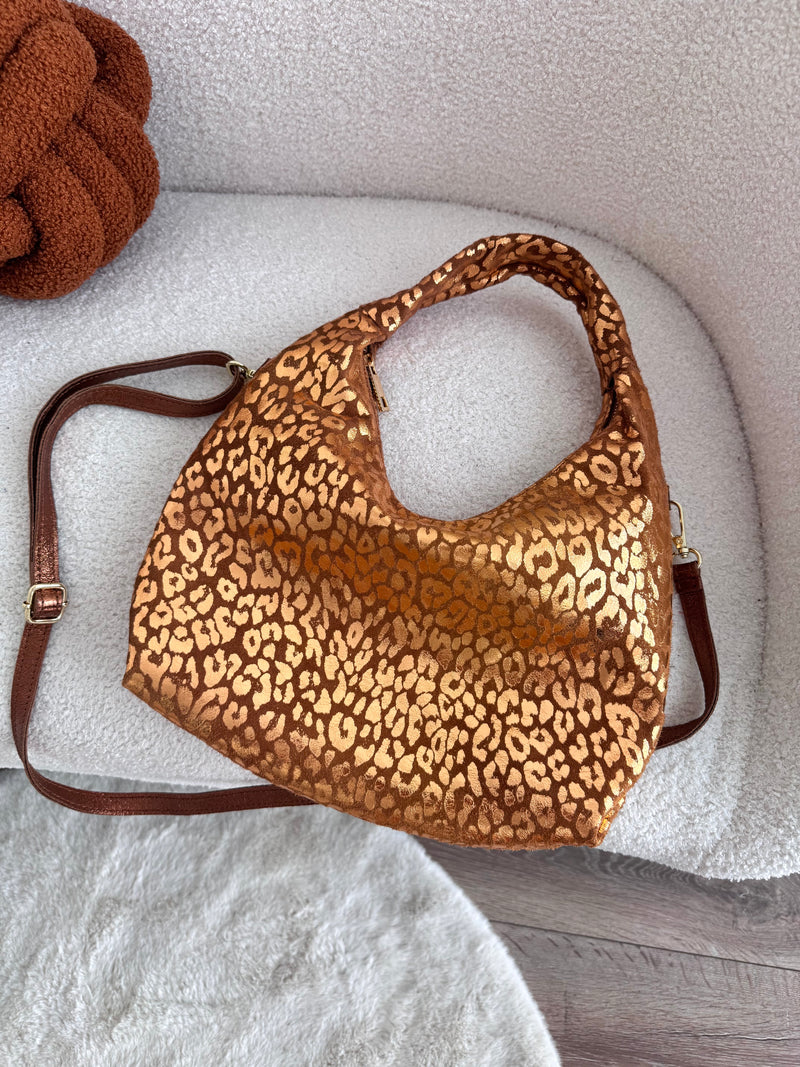 SAC CAMEL LÉOPARD CUIR