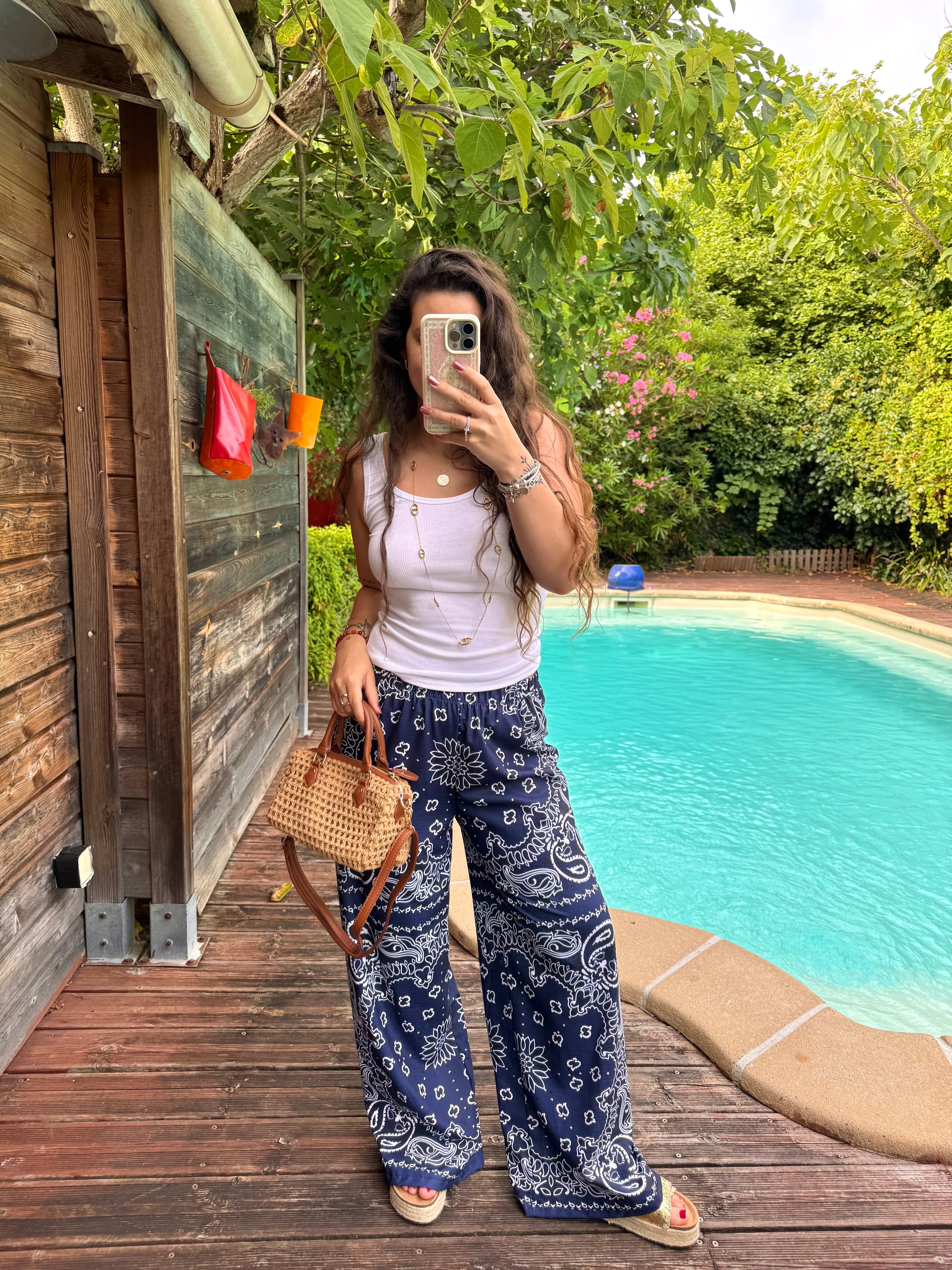 PANTALON BANDANA BLEU MARINE