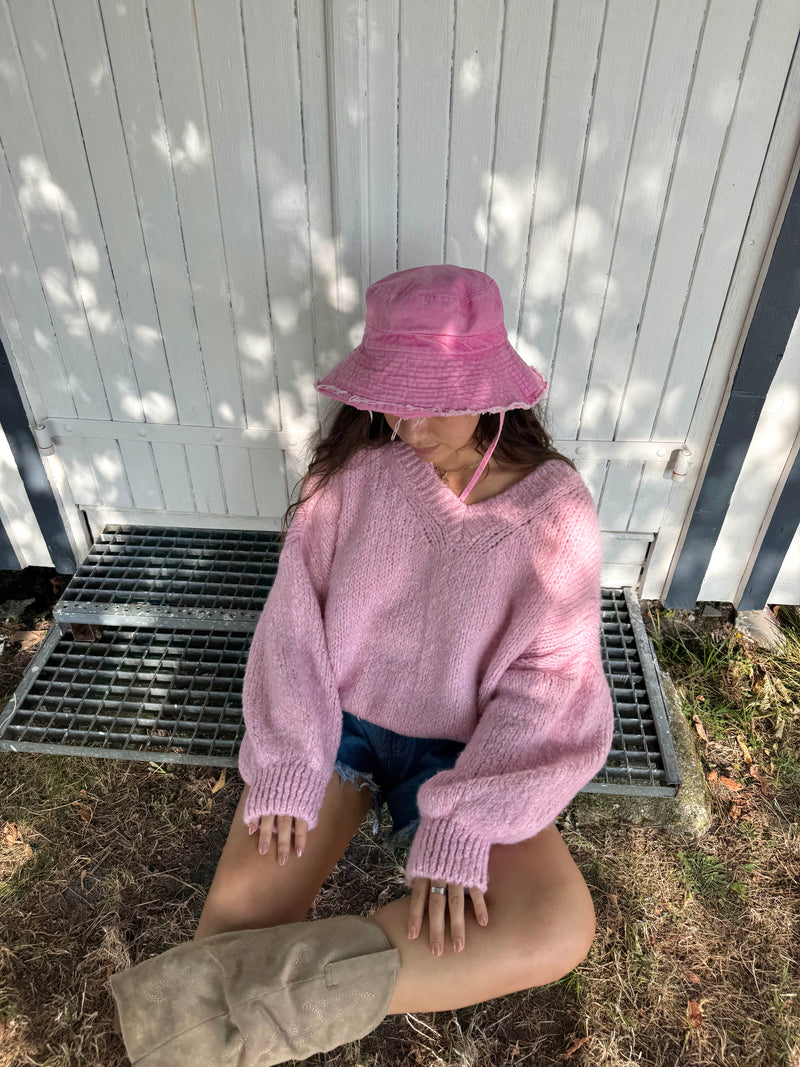 PULL FLUFFY MOHAIR ROSE