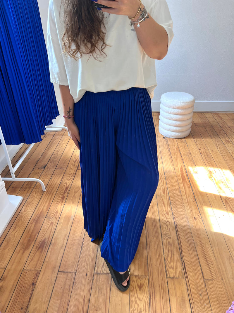 PANTALON AMPLE BLEU ROI