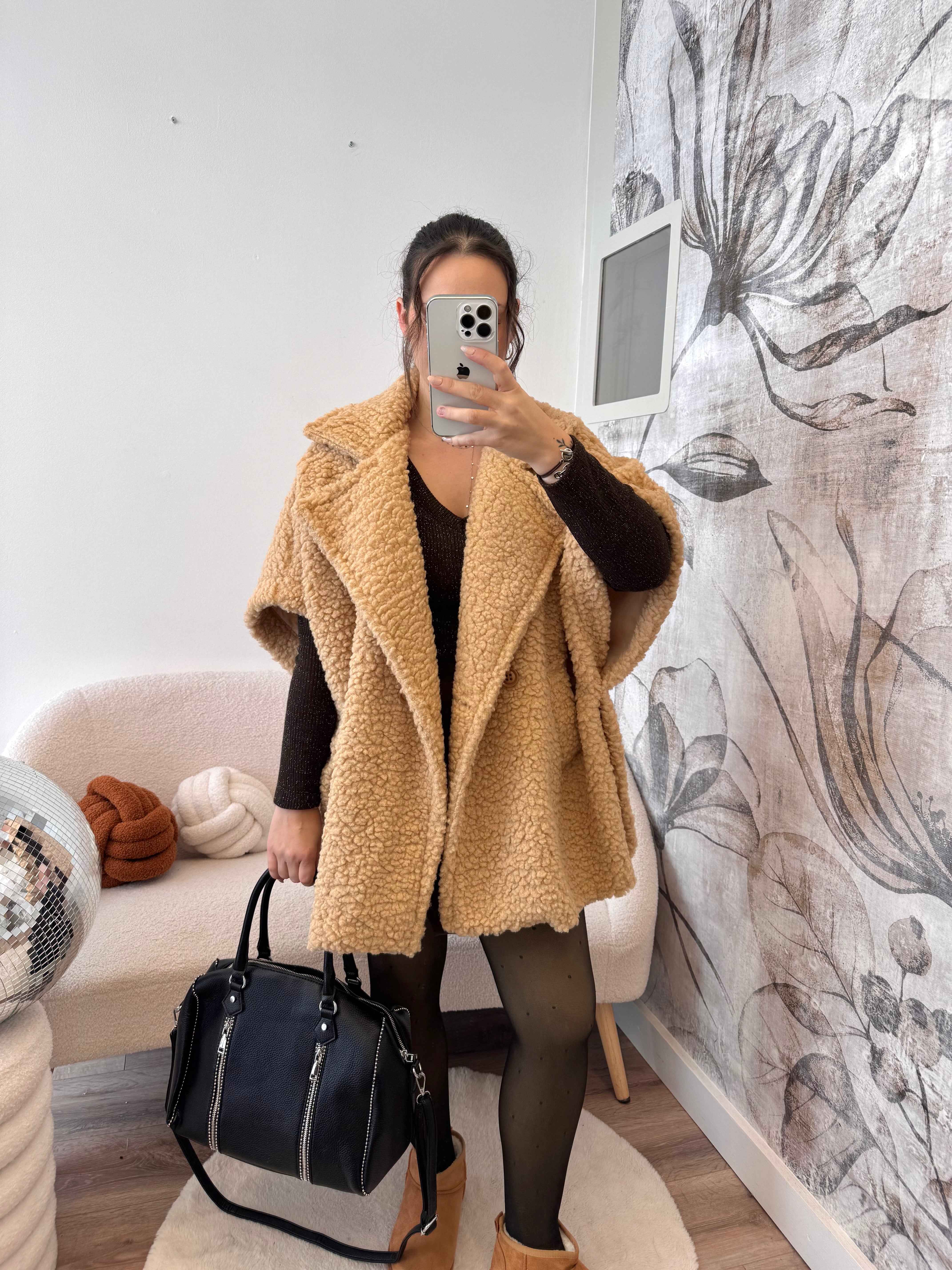 GILET MOUMOUTE SANS MANCHE CAMEL