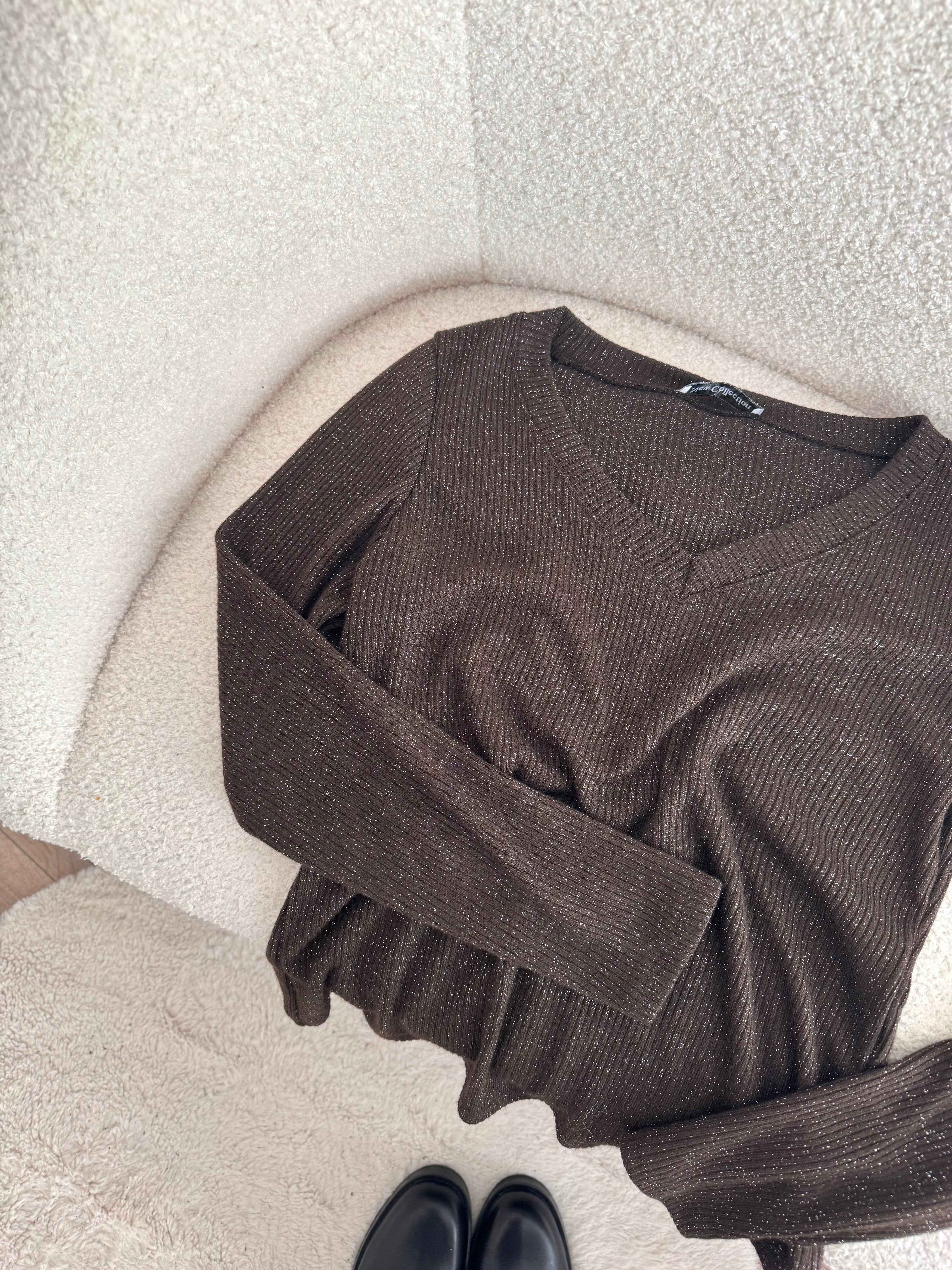 TOP À PAILLETTE CHOCO