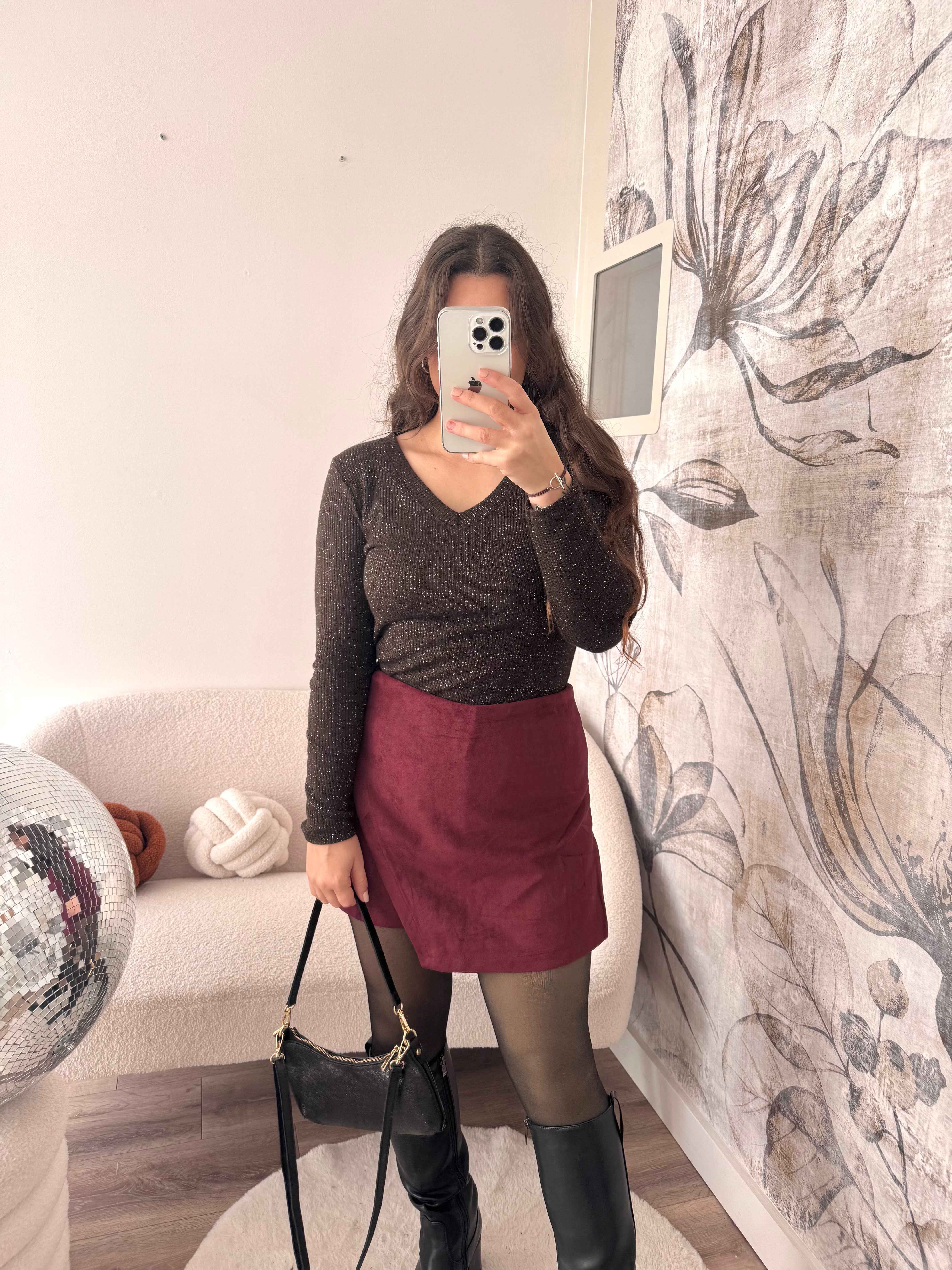 TOP À PAILLETTE CHOCO