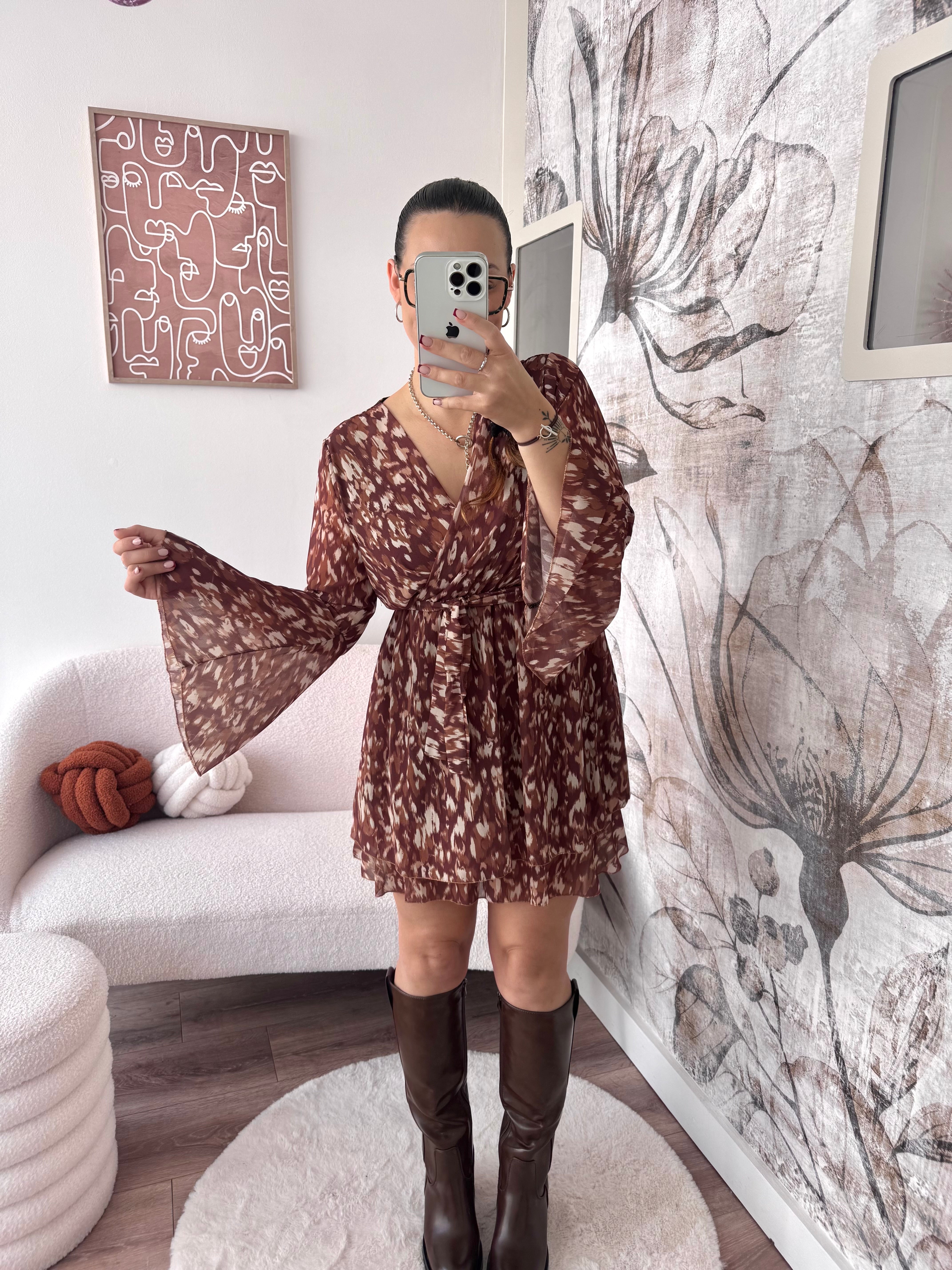 ROBE COURTE MARRON