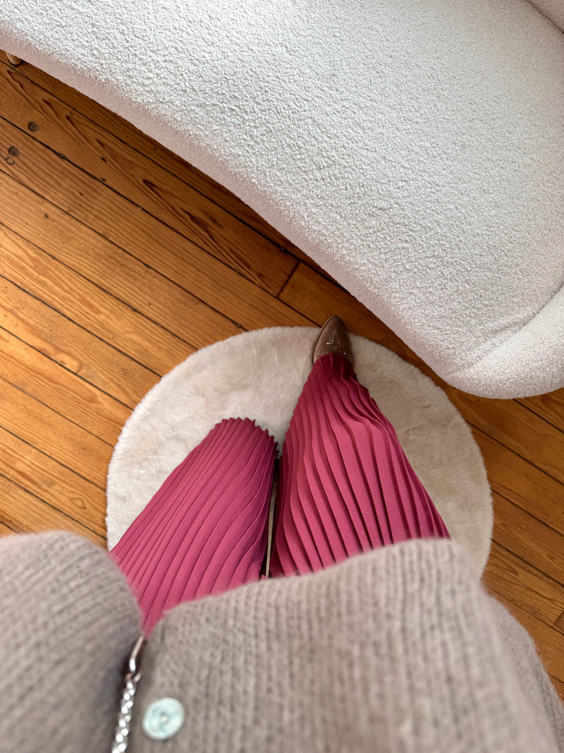 PANTALON AMPLE FRAMBOISE