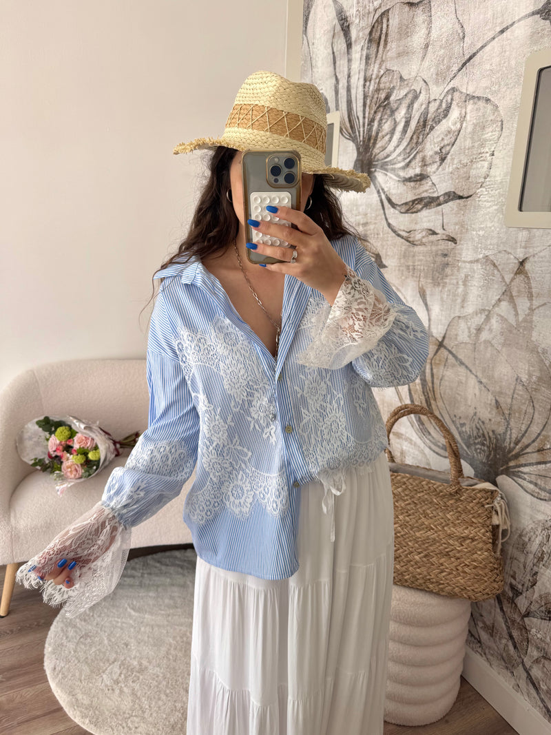 CHEMISE DENTELLE EN COTON