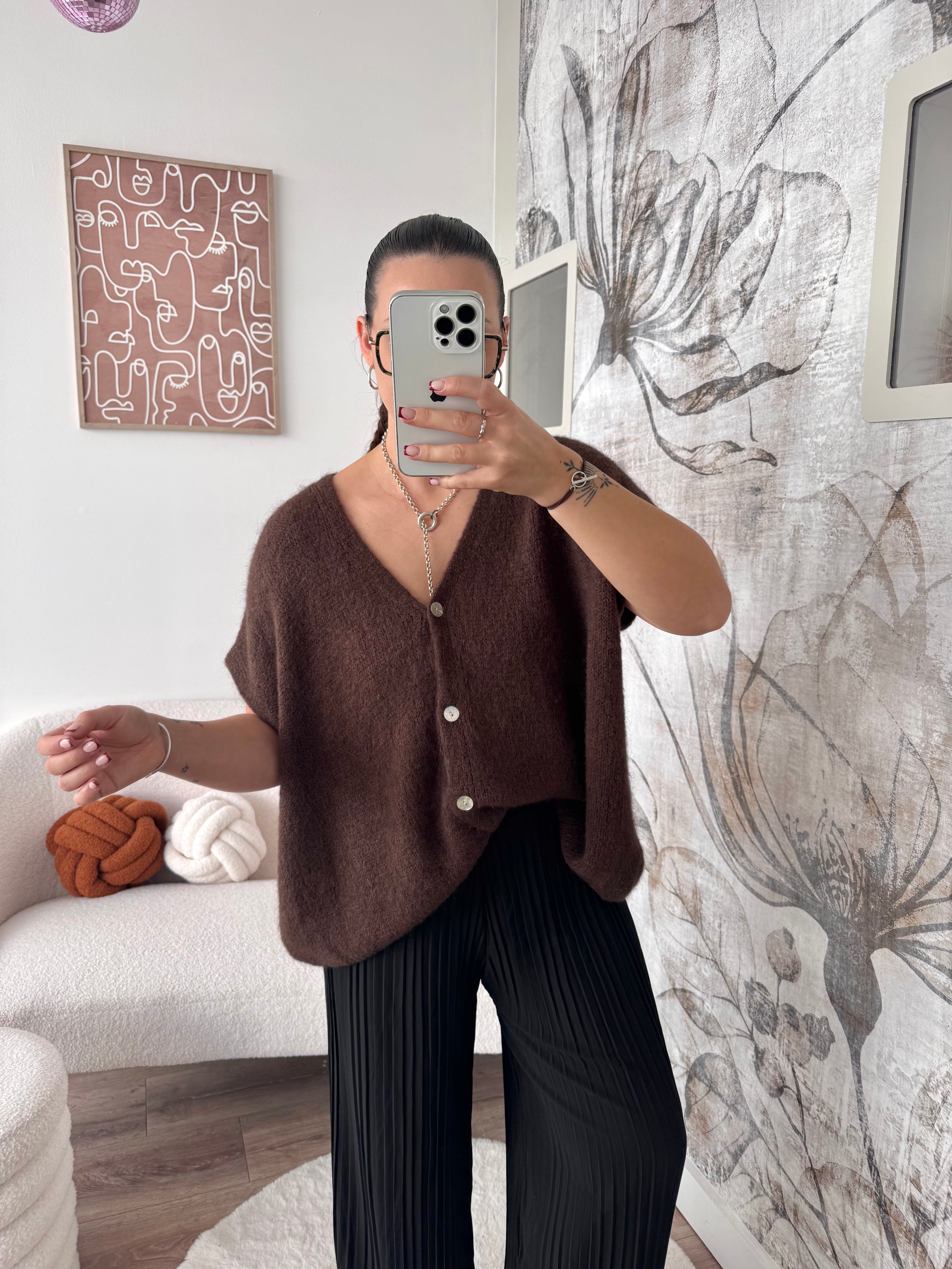 GILET MARRON SANS MANCHE