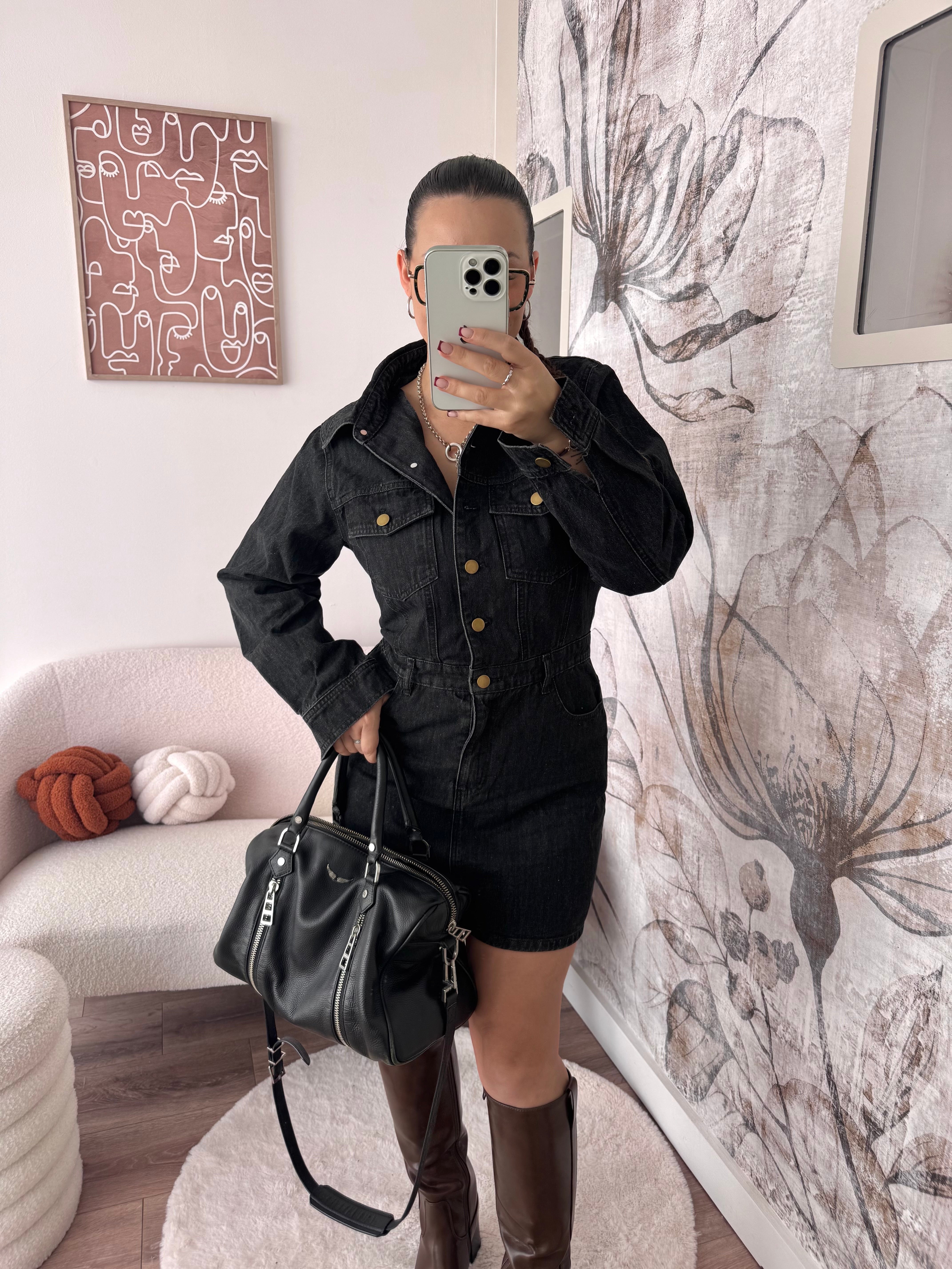 ROBE EN JEAN NOIR